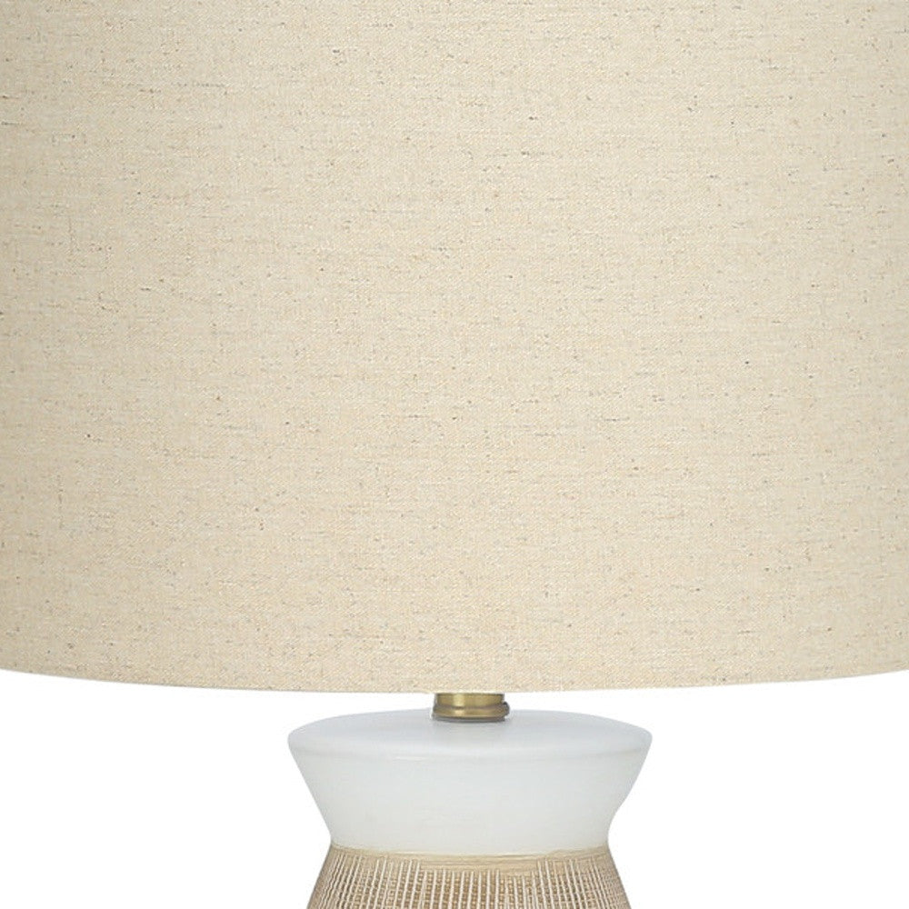 Brown & White Table Lamp w/ Shade