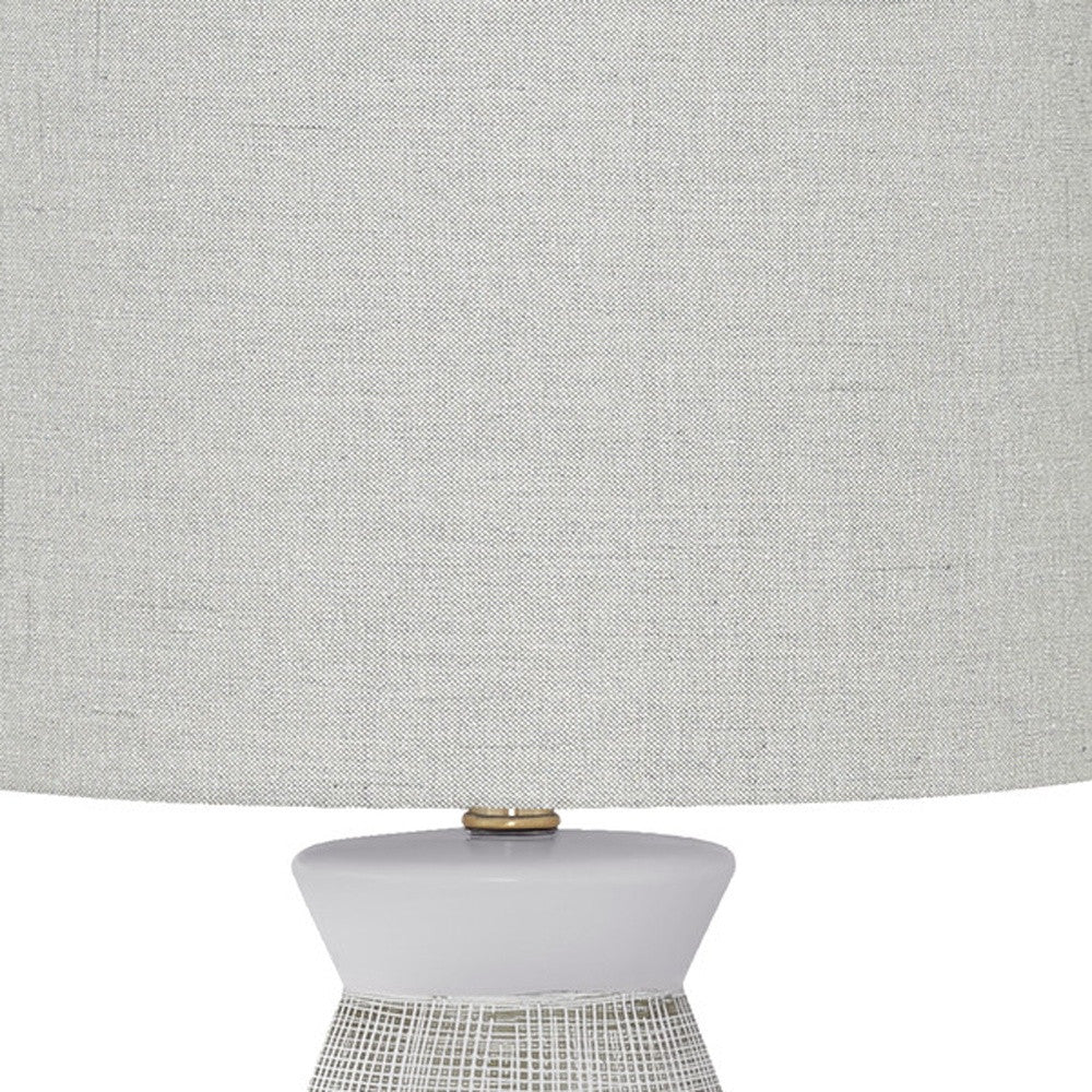 Gray & White Table Lamp w/ Shade