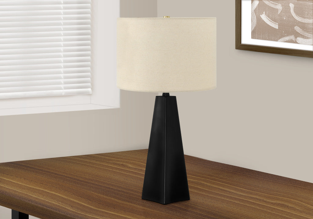 Black Geometric Table Lamp w/ Shade