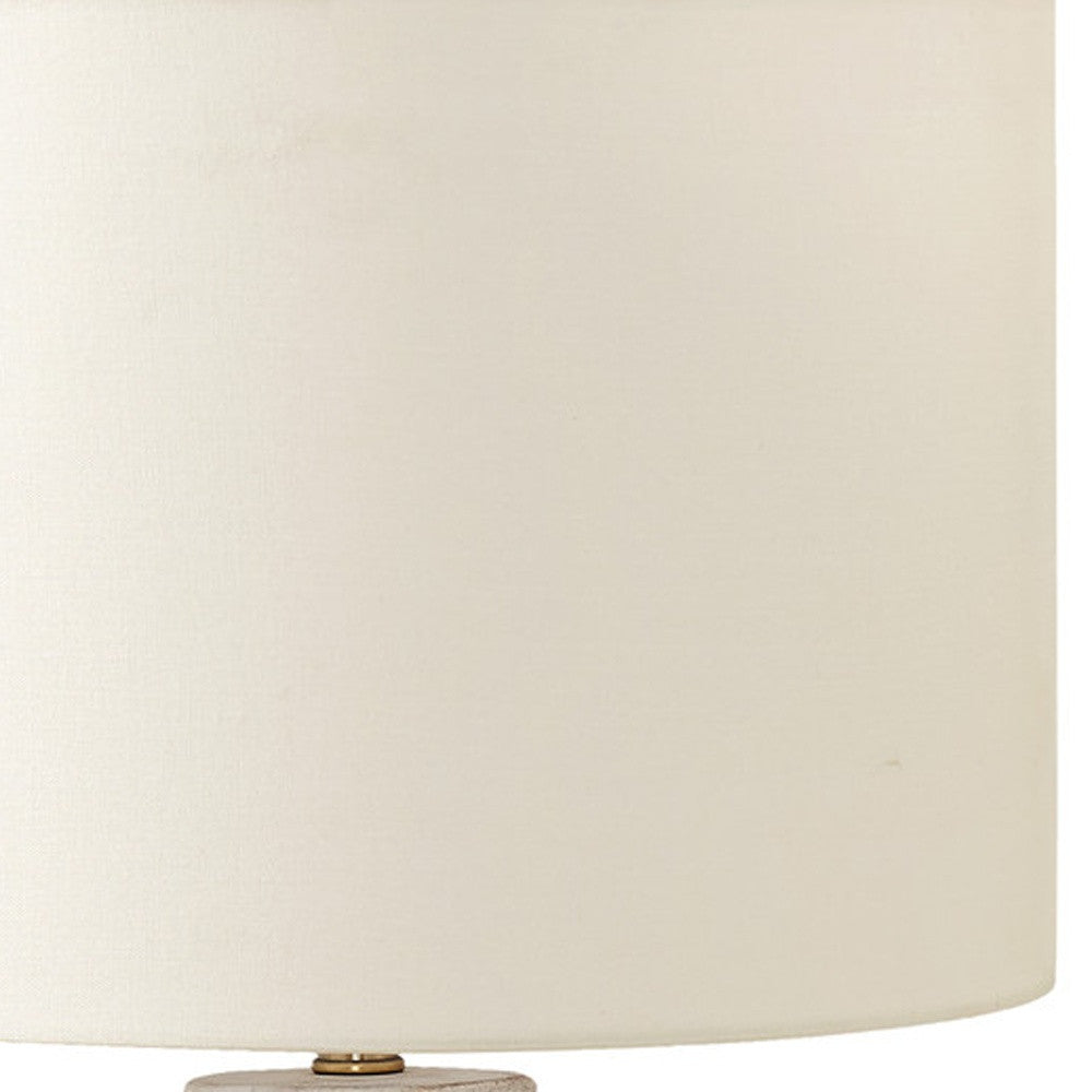Cream Geometric Table Lamp w/ Shade