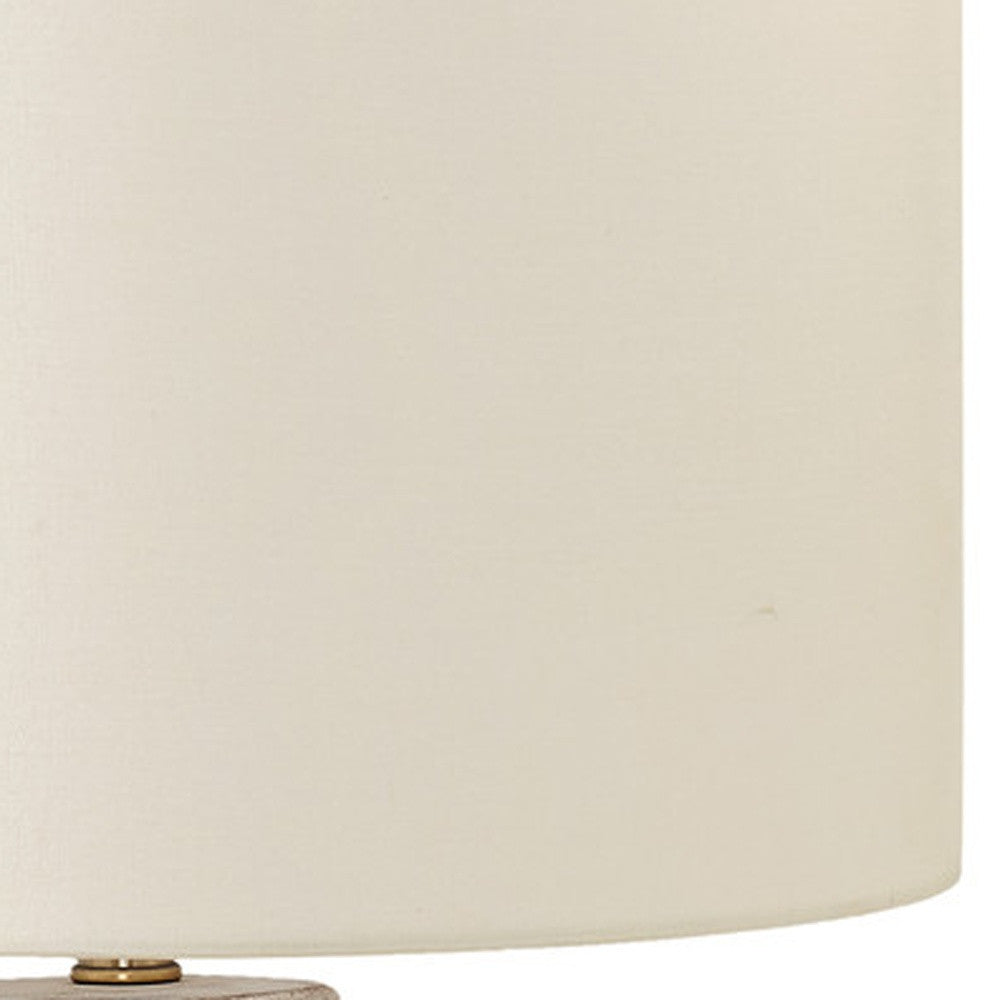 Cream Geometric Table Lamp w/ Shade