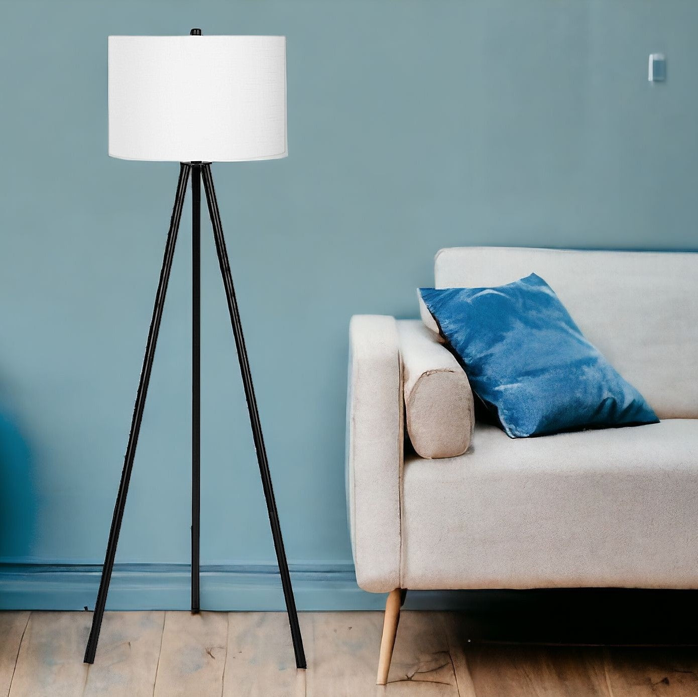 Matte Black Floor Lamp w/ Shade