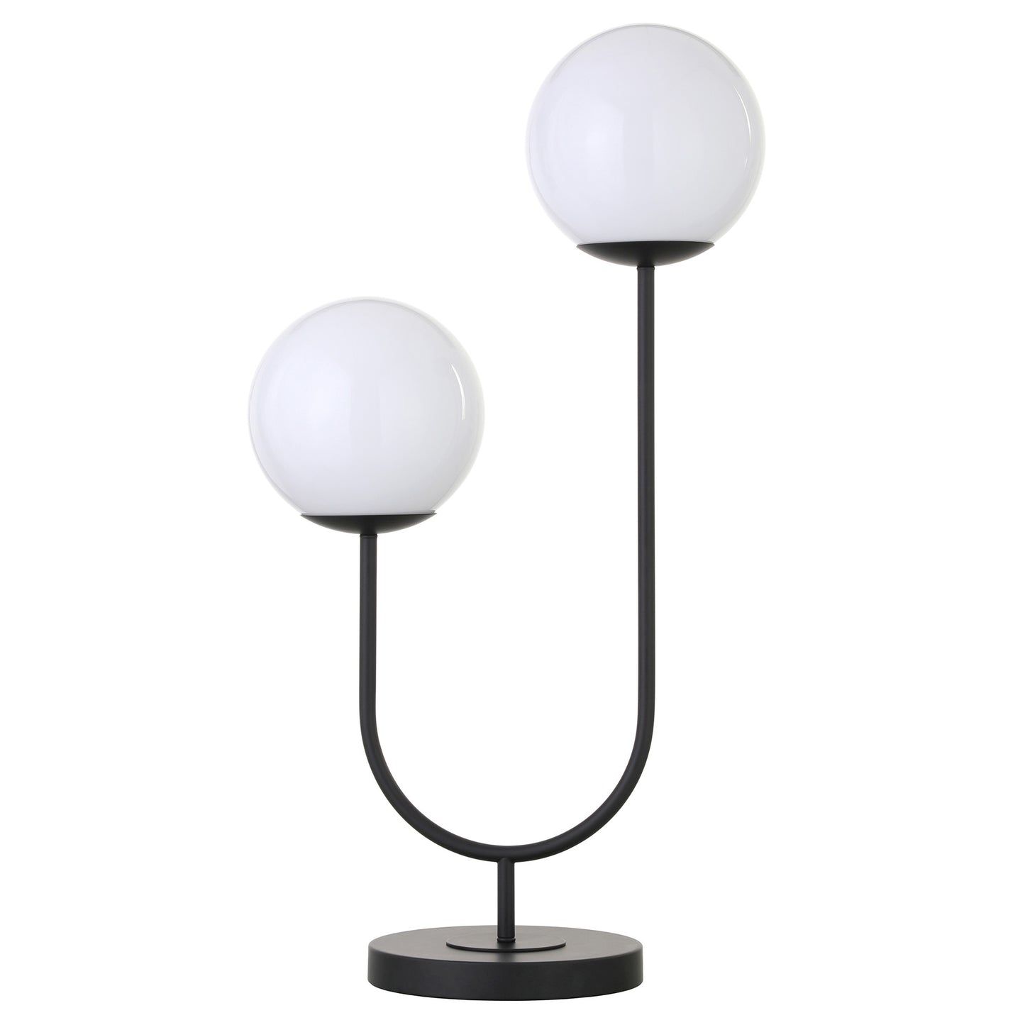 Black Two Light Globe Table Lamp w/ Shade