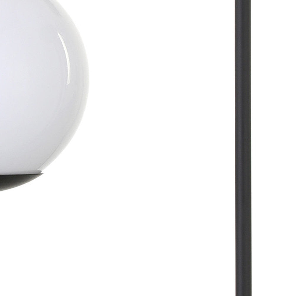 Black Two Light Globe Table Lamp w/ Shade
