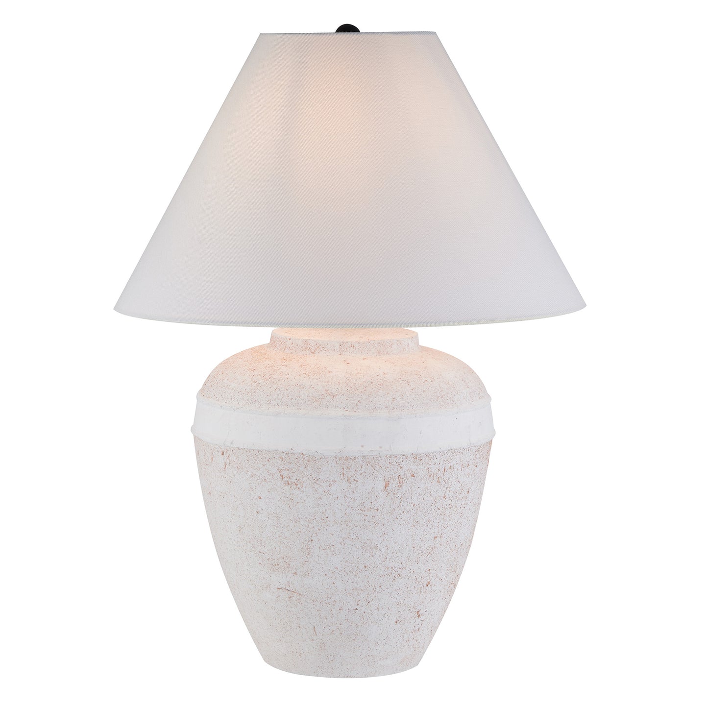 Red & White Urn Table Lamp w/ Shade