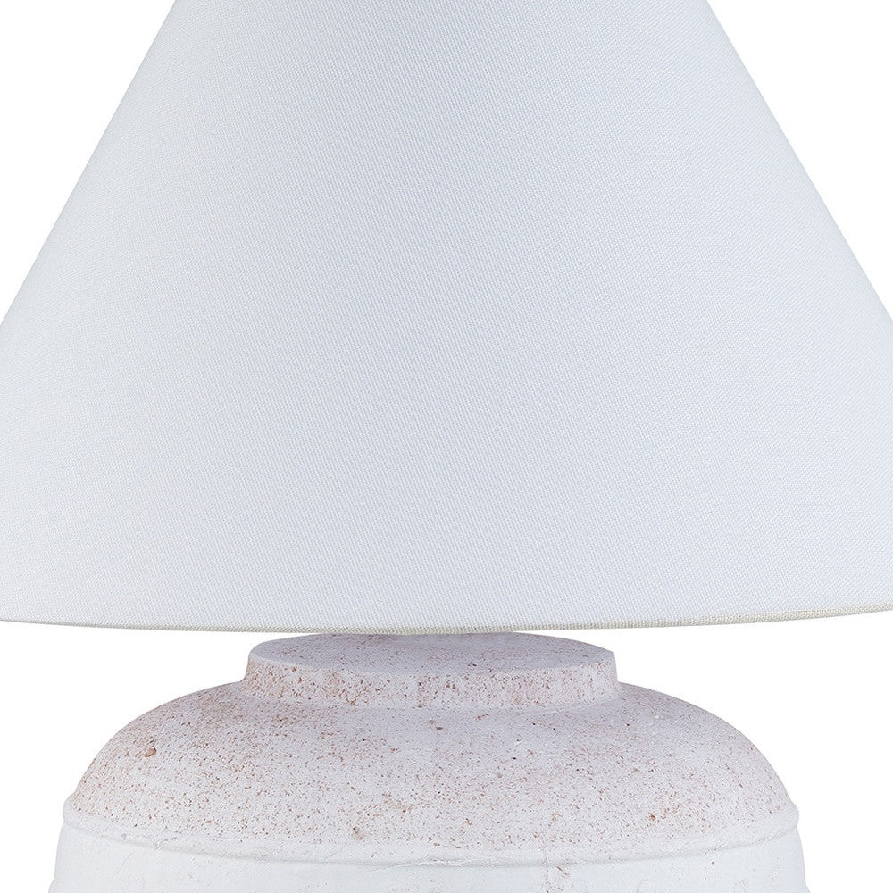 Red & White Urn Table Lamp w/ Shade