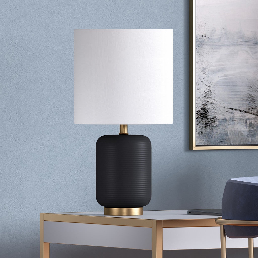 Black & Gold Table Lamp w/ Shade
