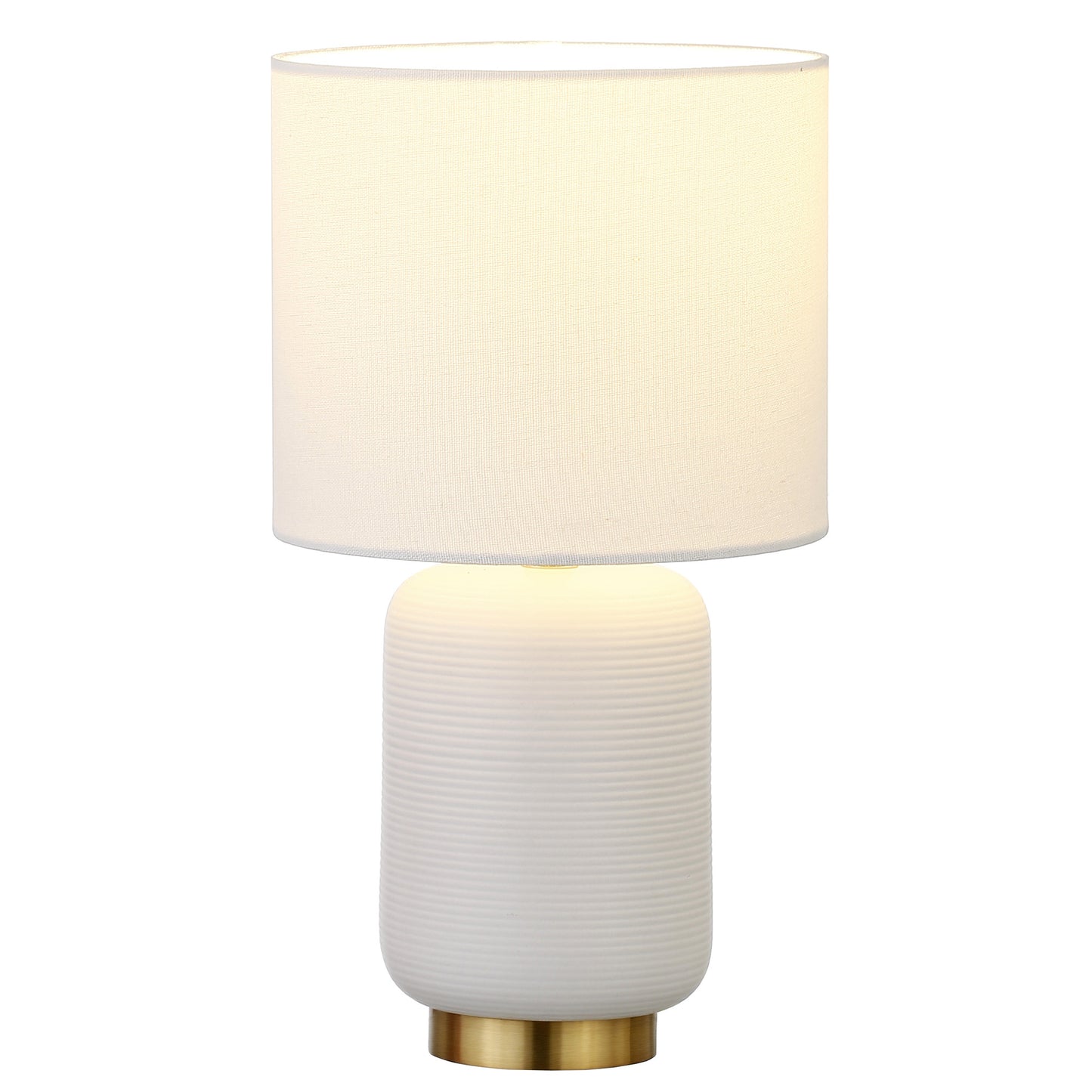 Gold & White Table Lamp w/ Shade