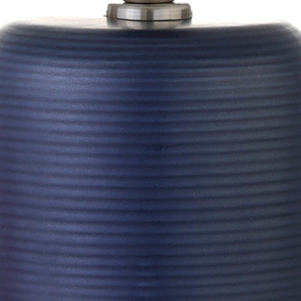 Blue & Silver Table Lamp w/ Shade