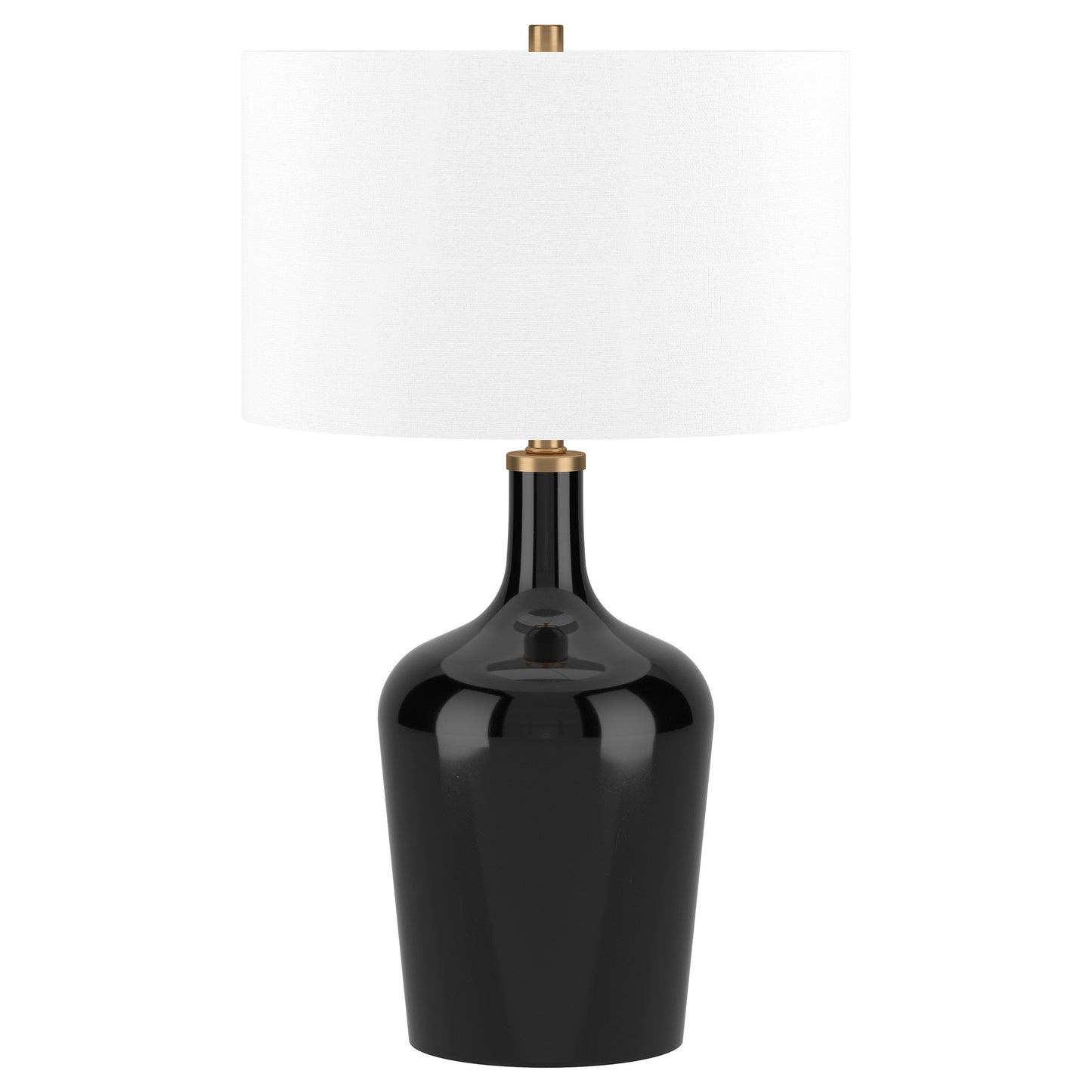 Black Glass Urn Table Lamp w/ Shade
