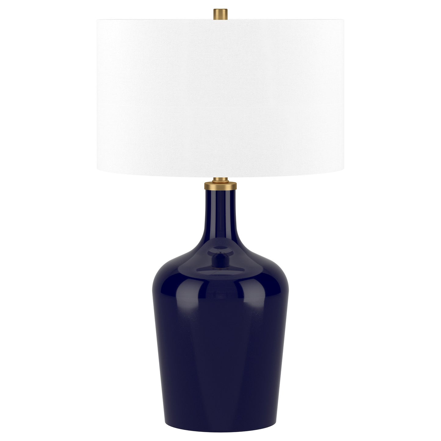 Blue Glass Urn Table Lamp w/ Shade