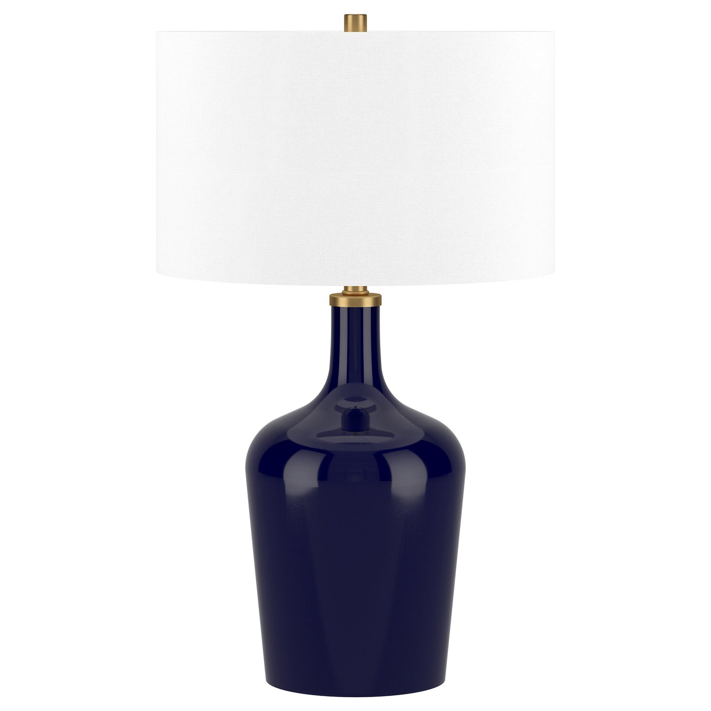 Blue Glass Urn Table Lamp w/ Shade