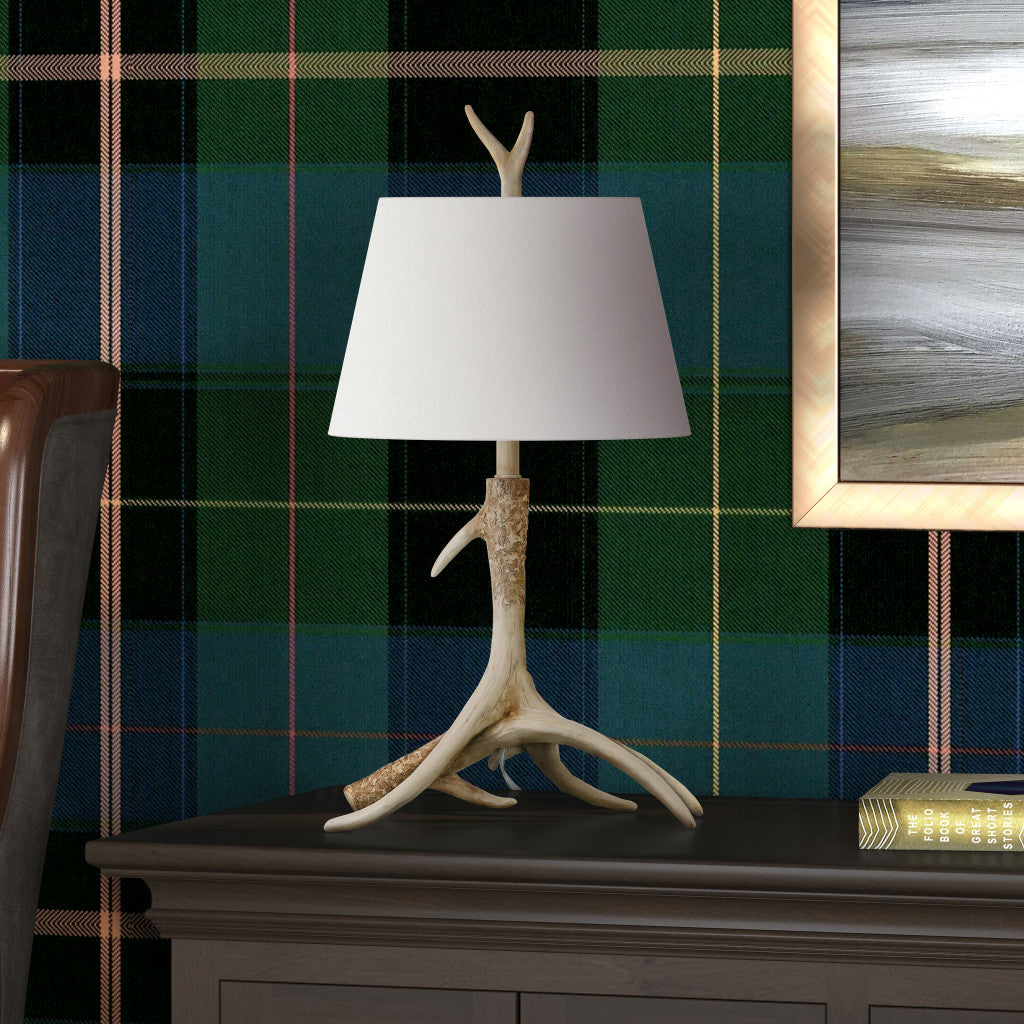 Brown Antlers Table Lamp w/ Shade