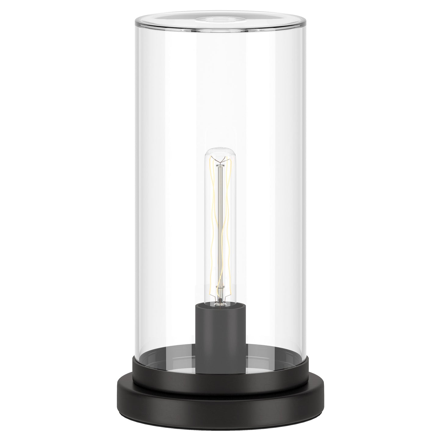 Black Table Lamp w/ Clear Shade