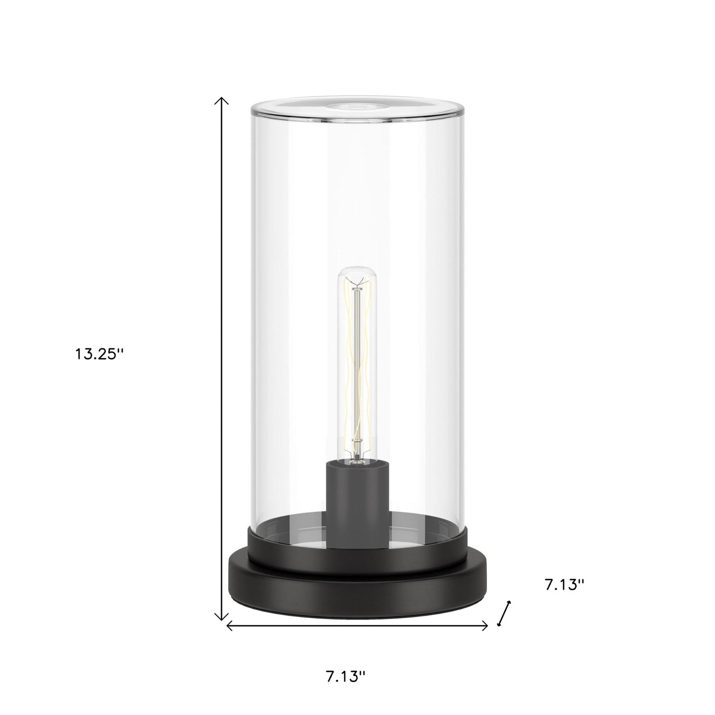 Black Table Lamp w/ Clear Shade