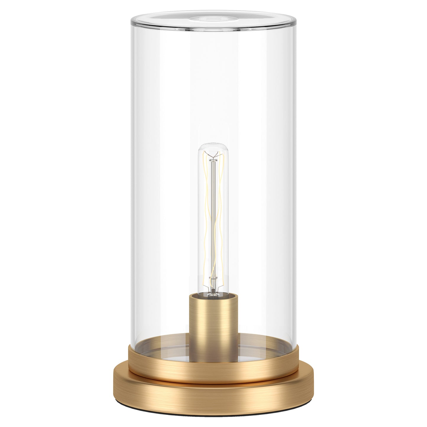 Brass Table Lamp w/ Clear Shade