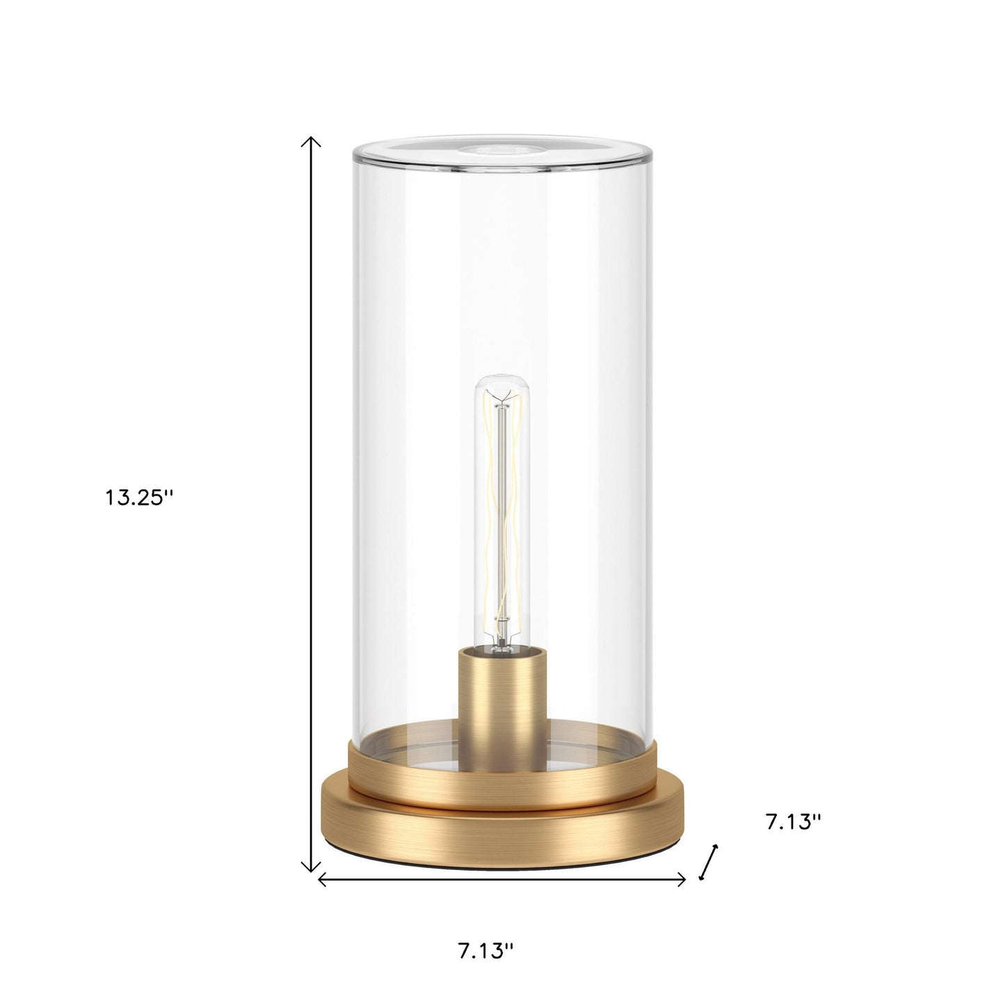 Brass Table Lamp w/ Clear Shade
