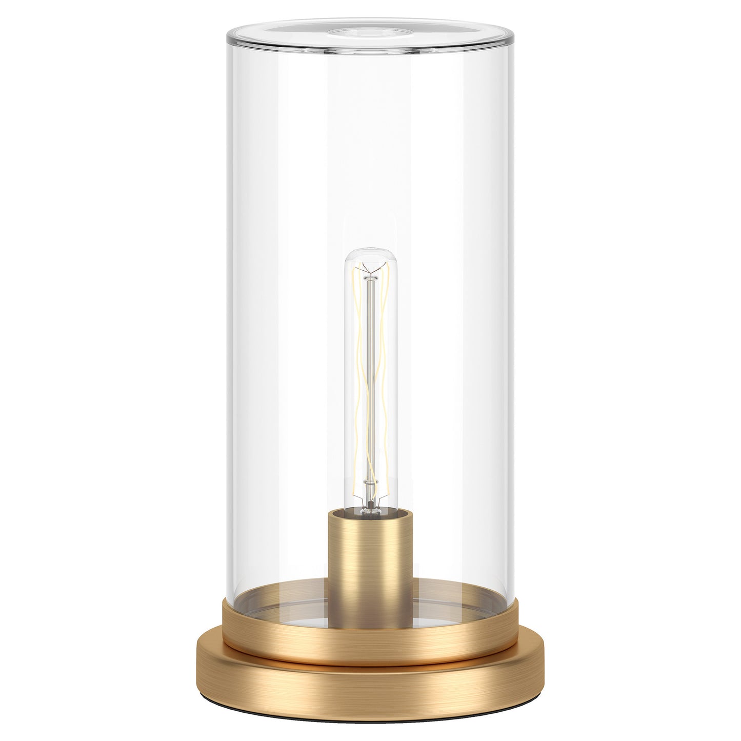 Brass Table Lamp w/ Clear Shade