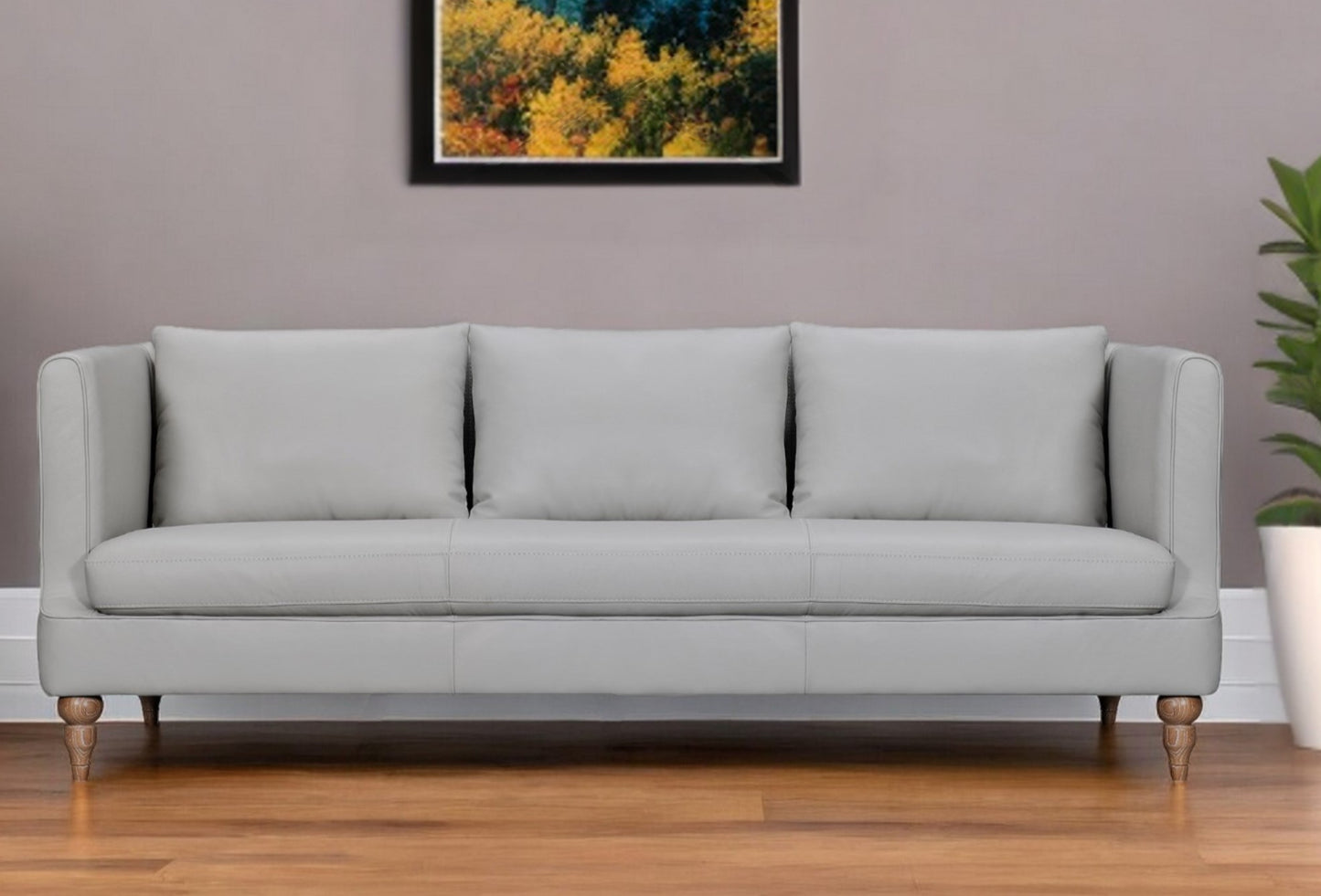 Gray Leather Sofa