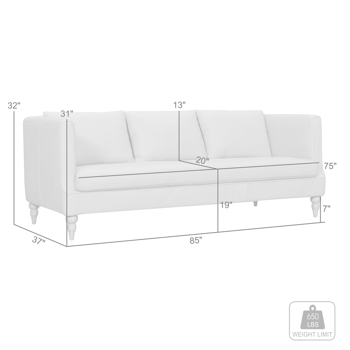 Dark Brown Leather Sofa