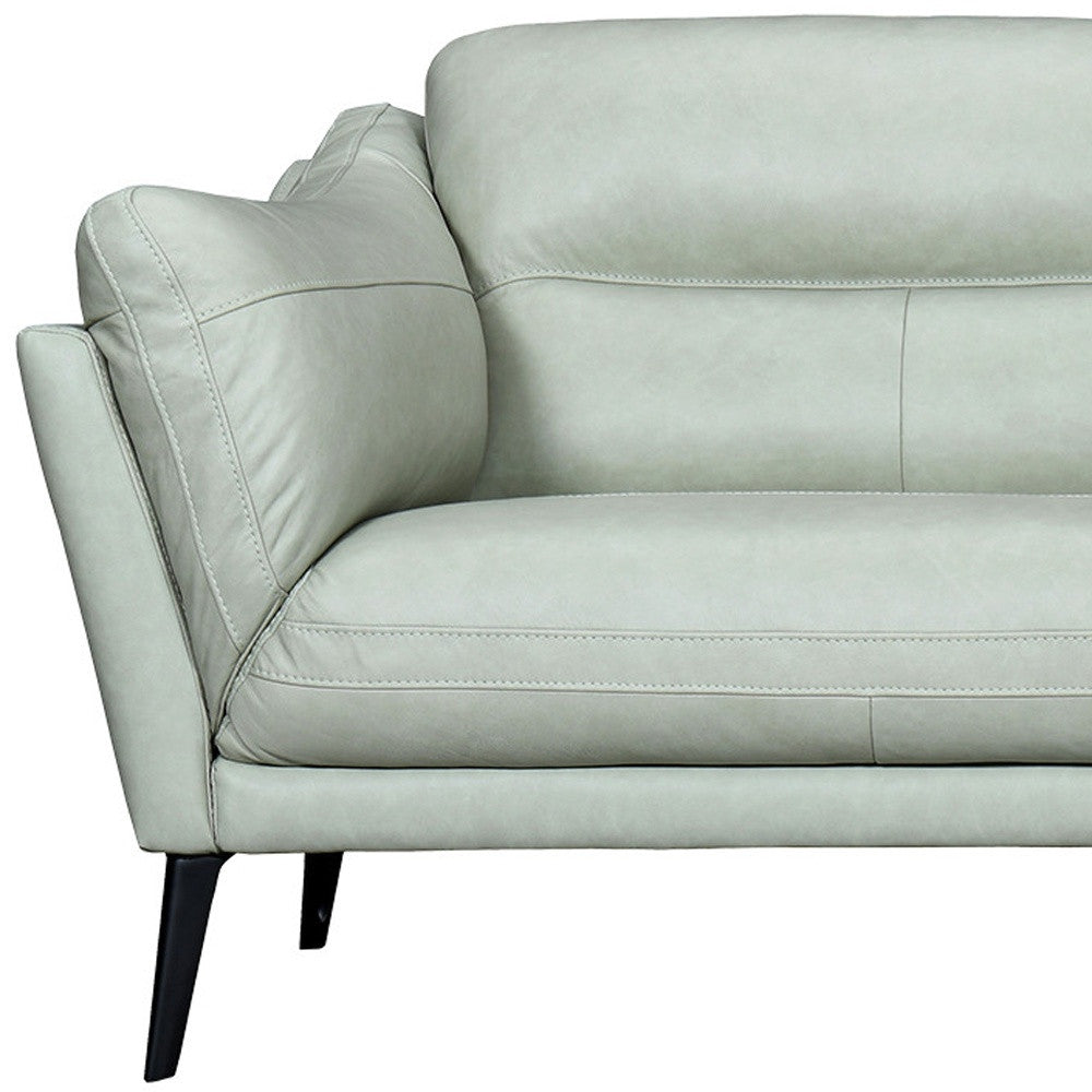 Mint Green Leather Sofa