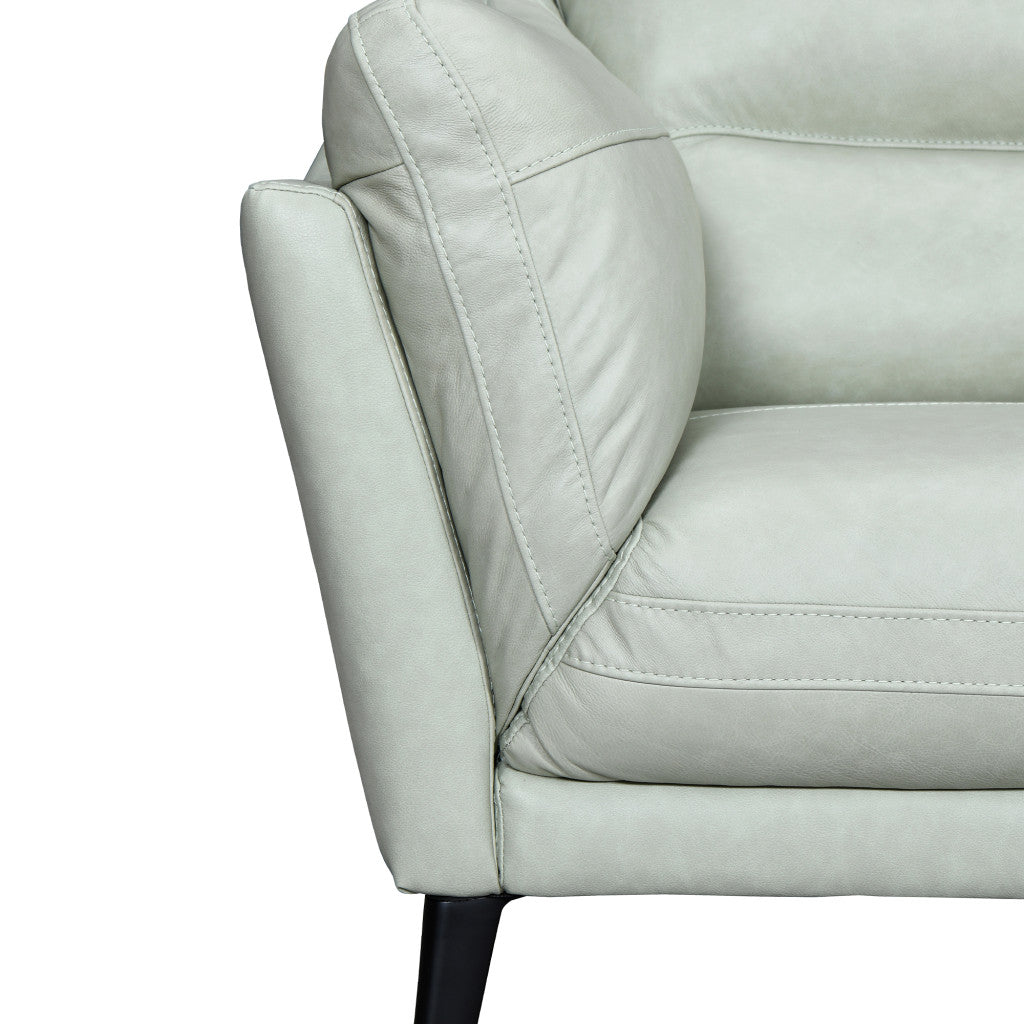 Mint Green Leather Sofa