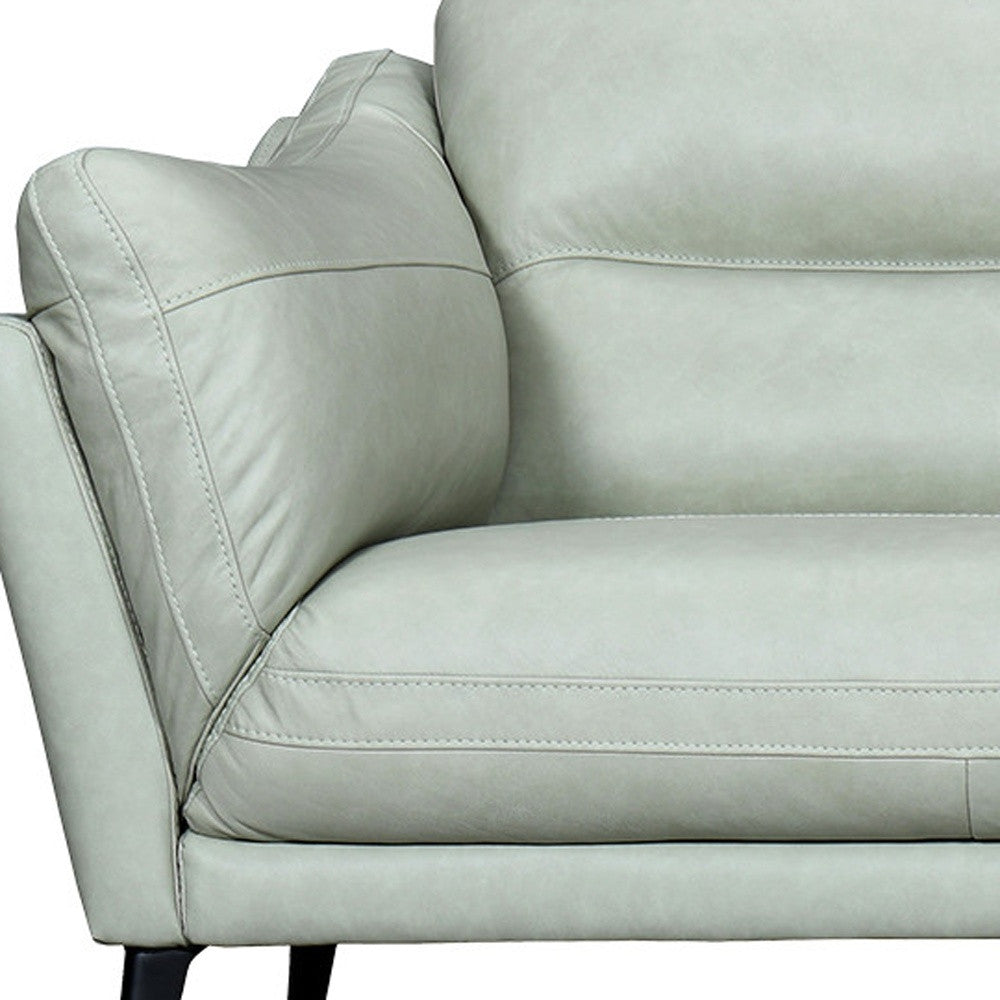 Mint Green Leather Sofa