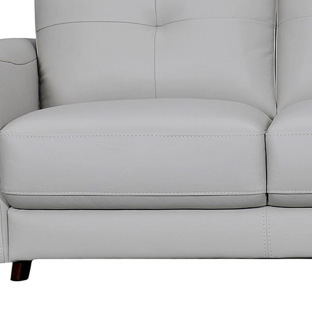 Light Slate Gray Leather Sofa
