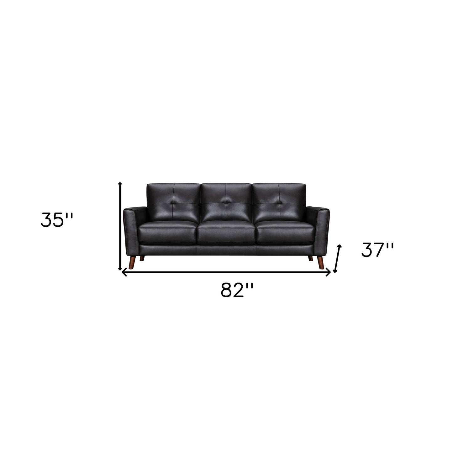 Black Leather Sofa With Brown Legs