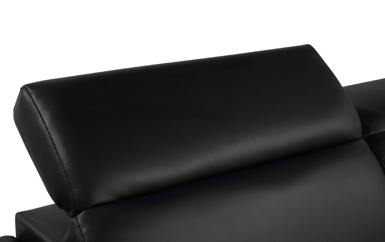 Black & Silver Genuine Leather Club Chair