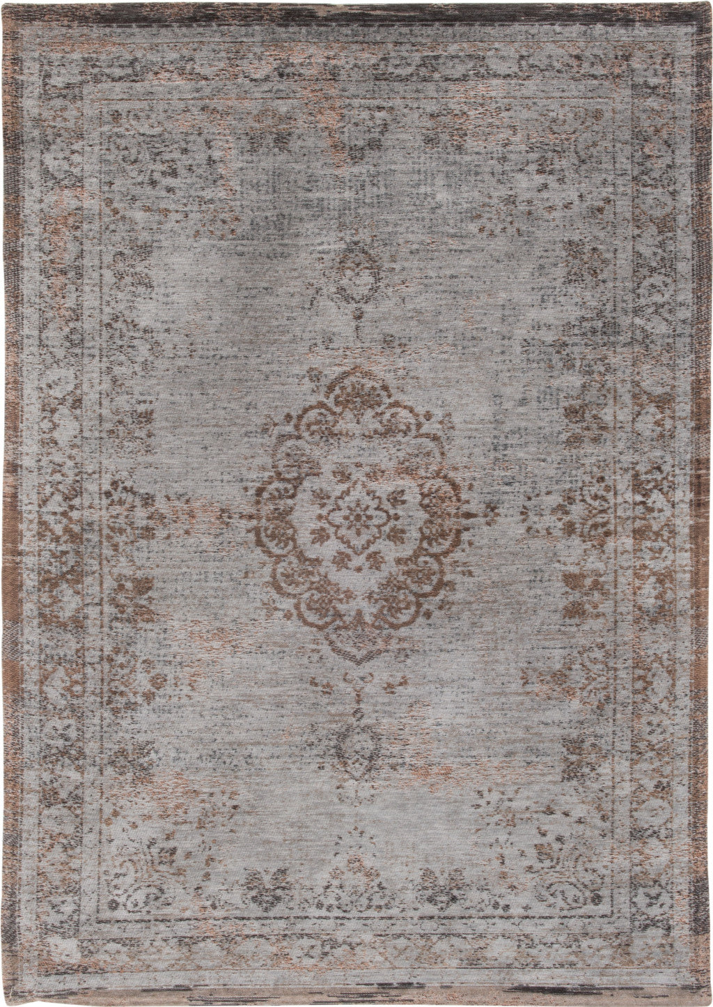6 x 8 Gray & Beige Medallion Non Skid Rug