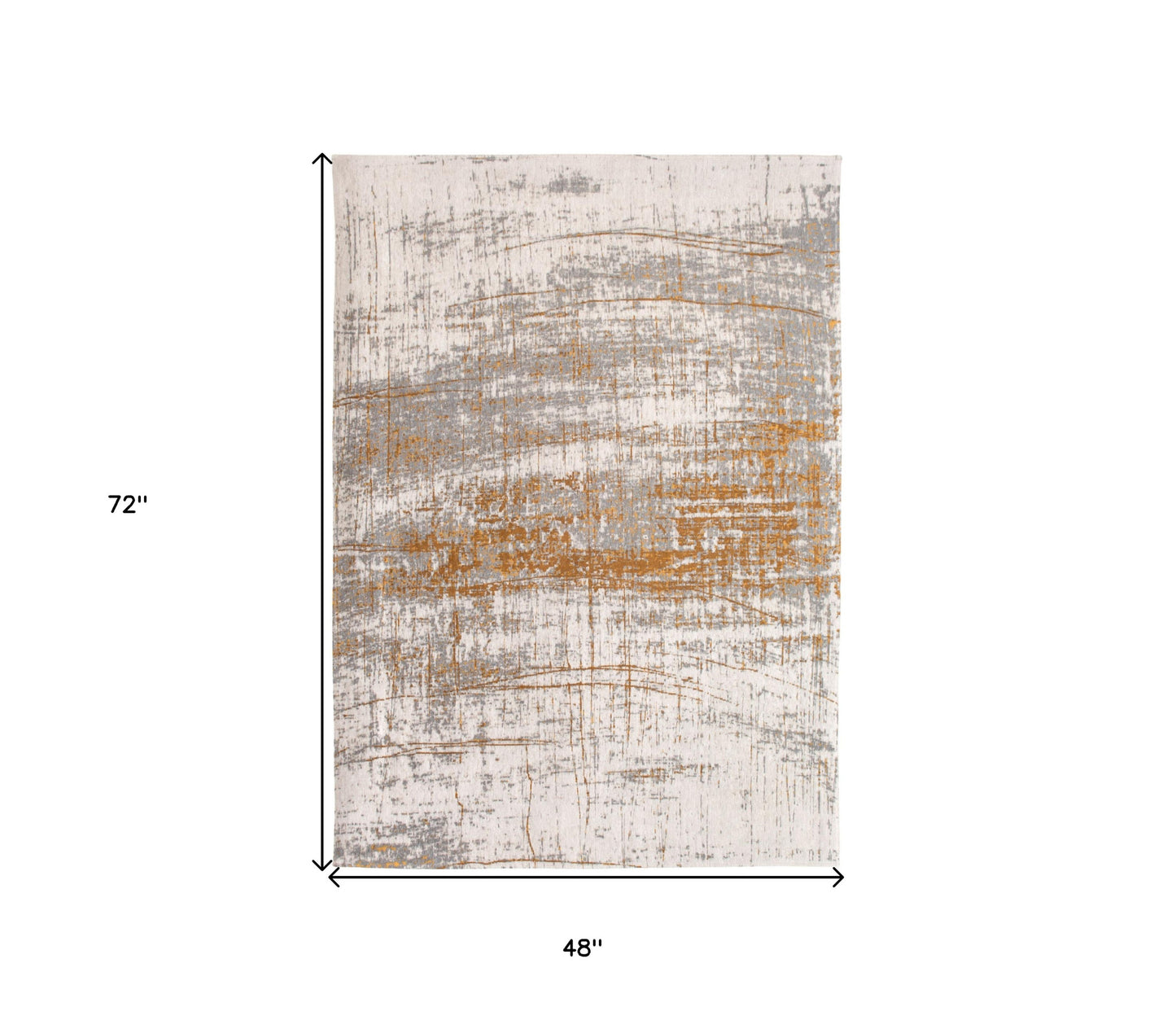 5 x 7 Gray & Gold Non Skid Rug