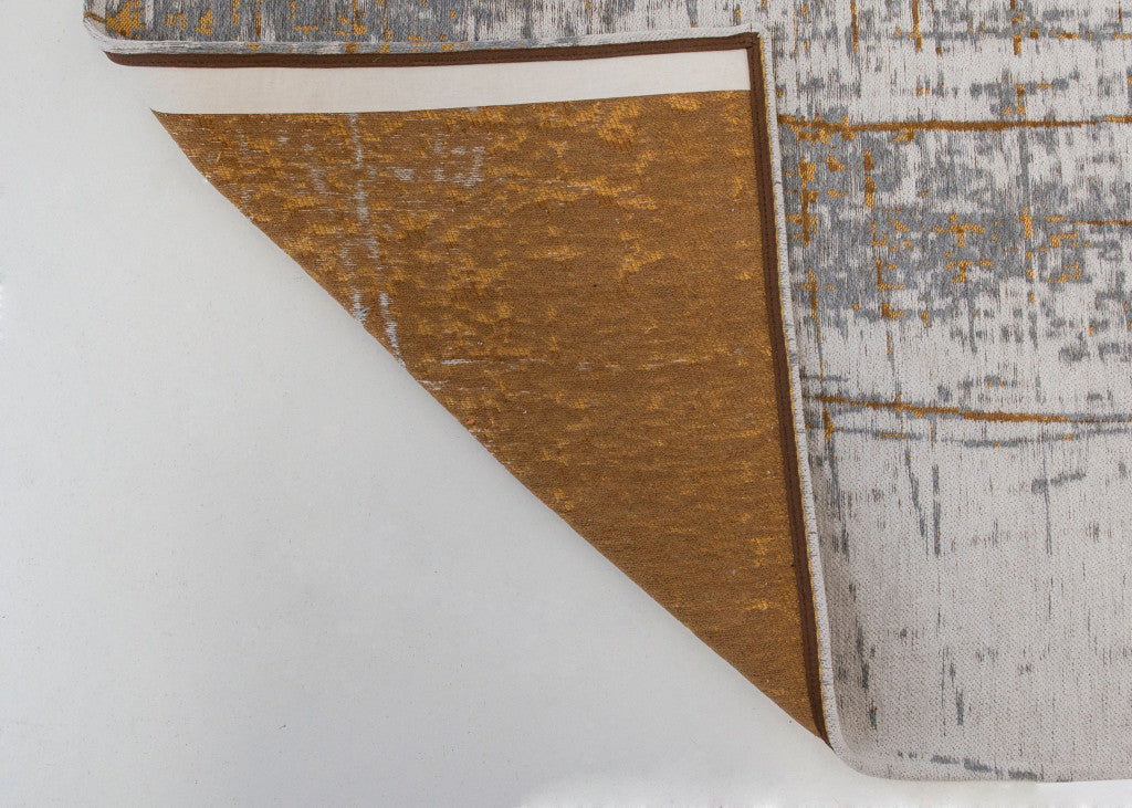6 x 8 Gray & Gold Non Skid Rug