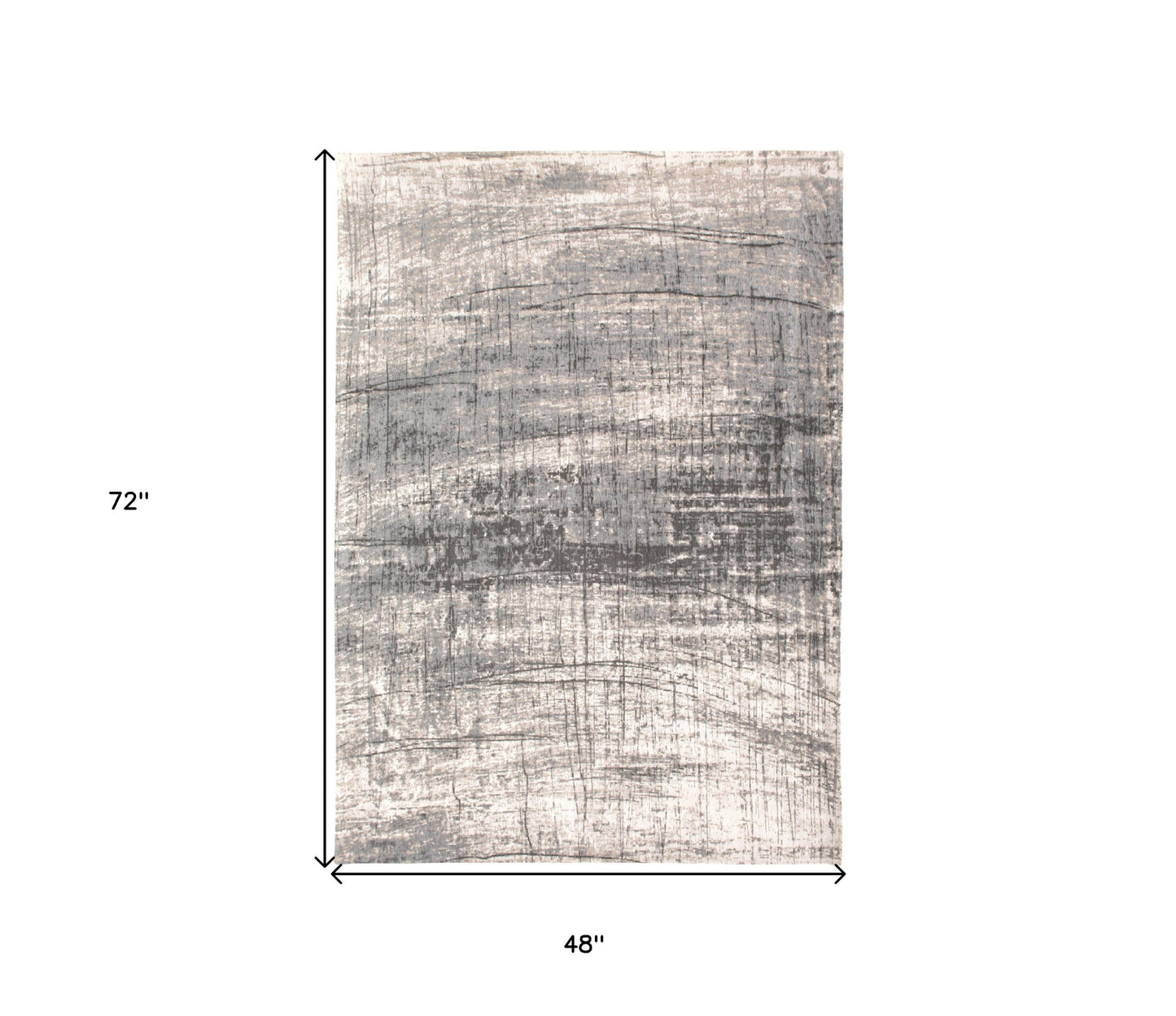 5 x 7 Gray & White Non Skid Rug