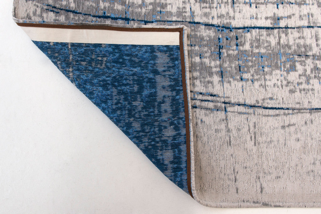 7 x 9 Blue & Gray Non Skid Rug