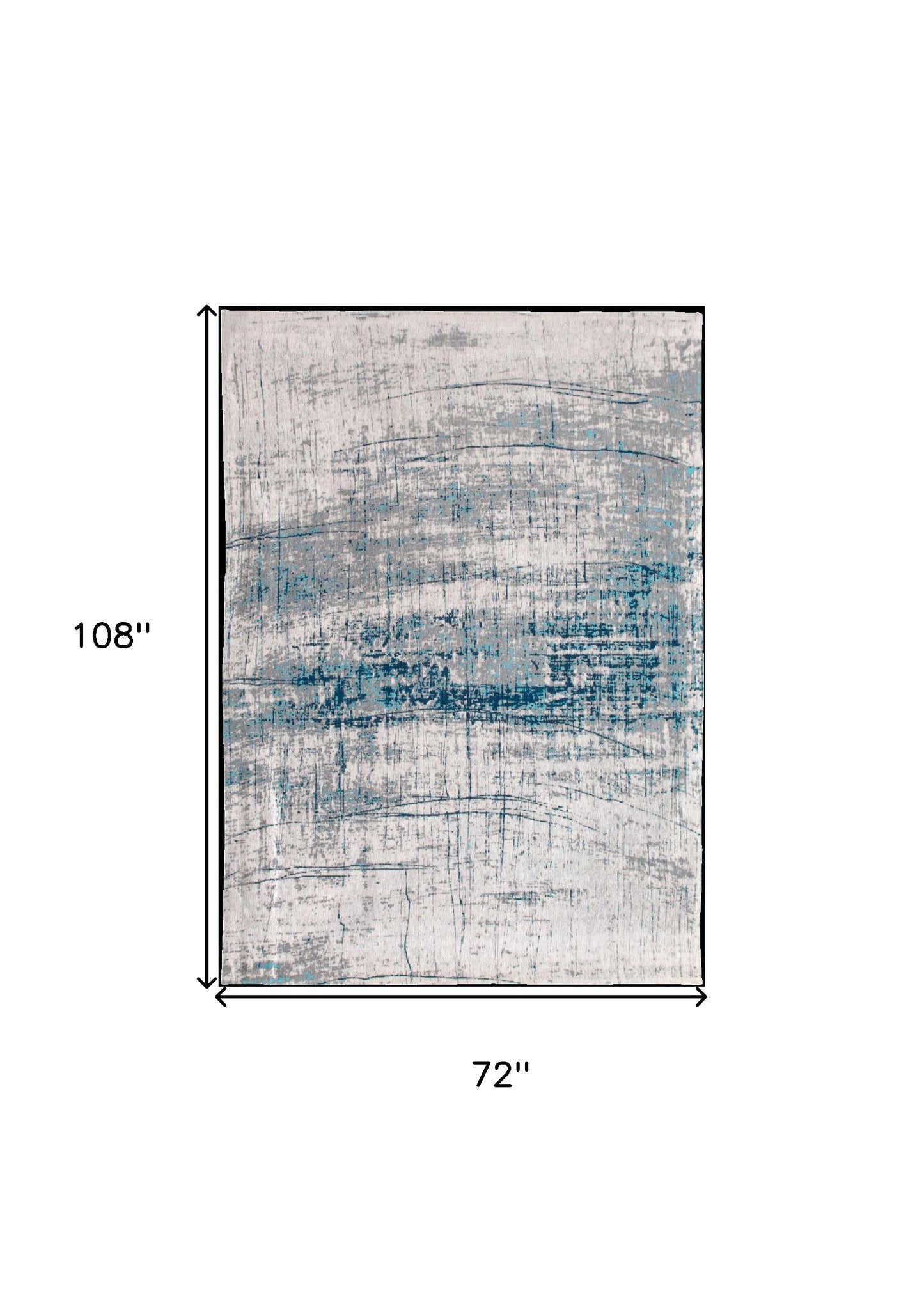 7 x 9 Blue & Gray Non Skid Rug