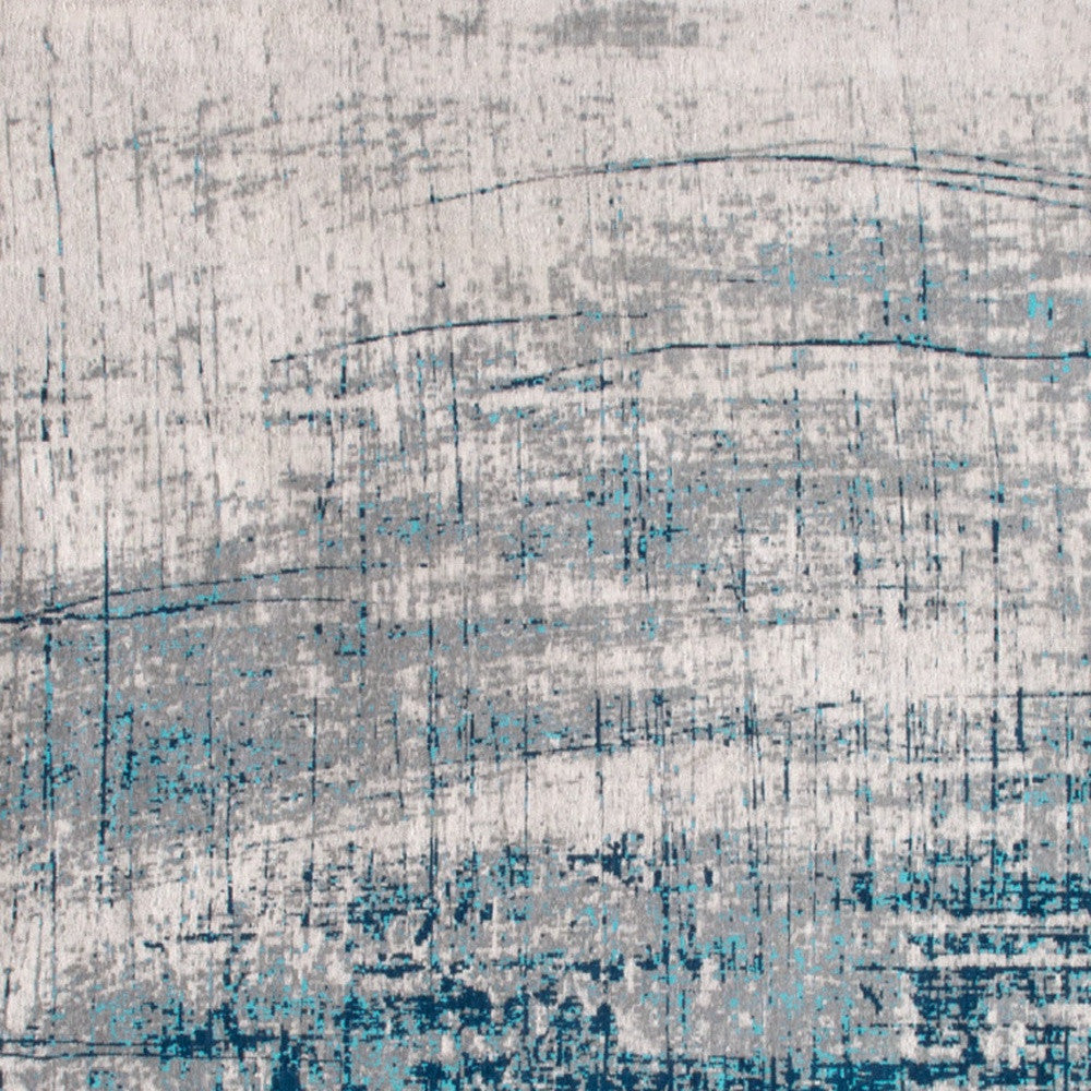 7 x 9 Blue & Gray Non Skid Rug