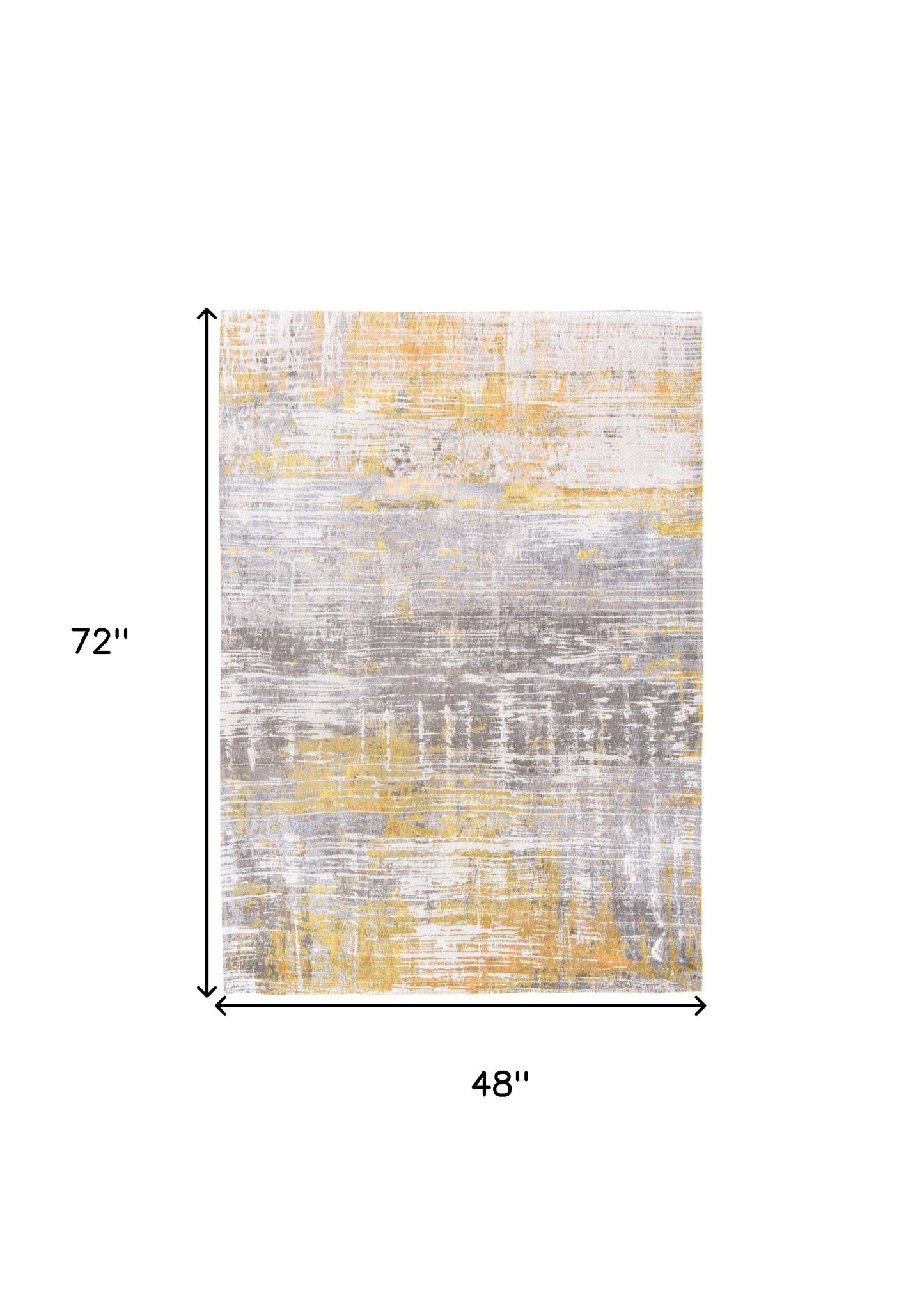5 x 7 Gray & Yellow Non Skid Rug