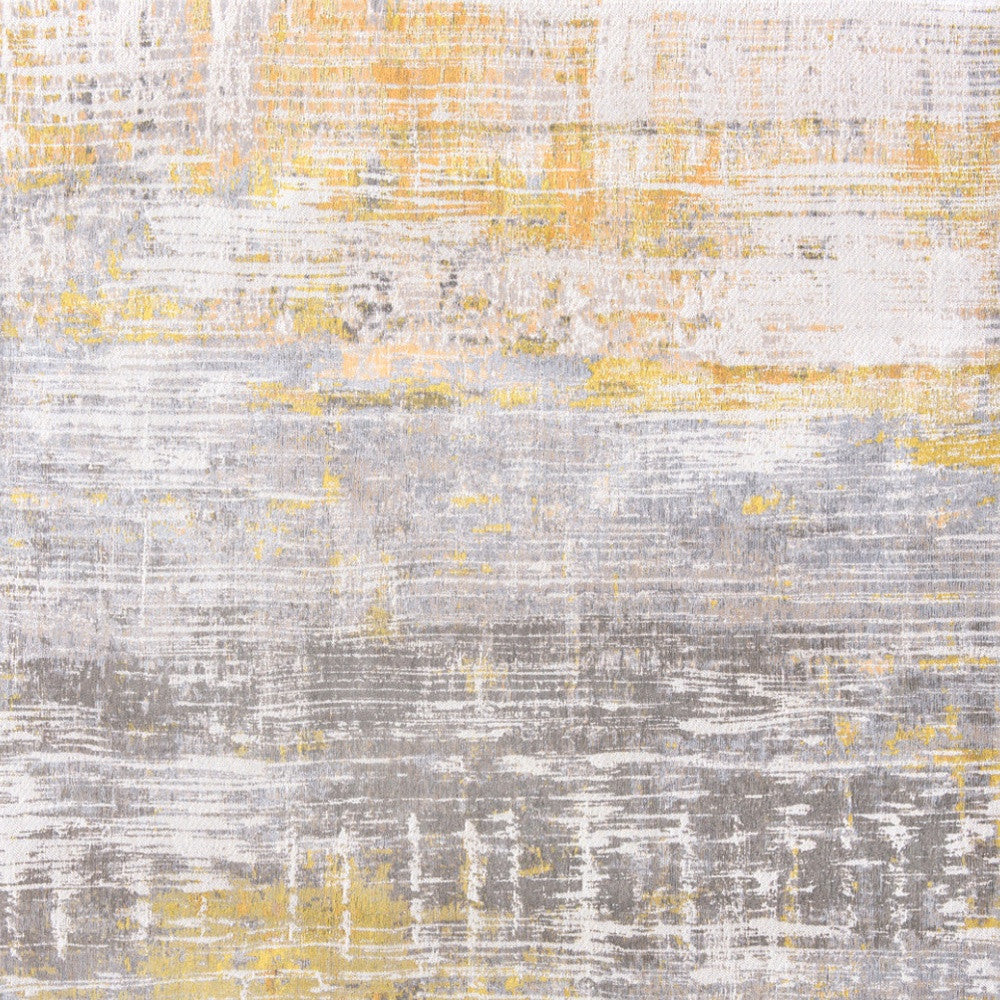 5 x 7 Gray & Yellow Non Skid Rug