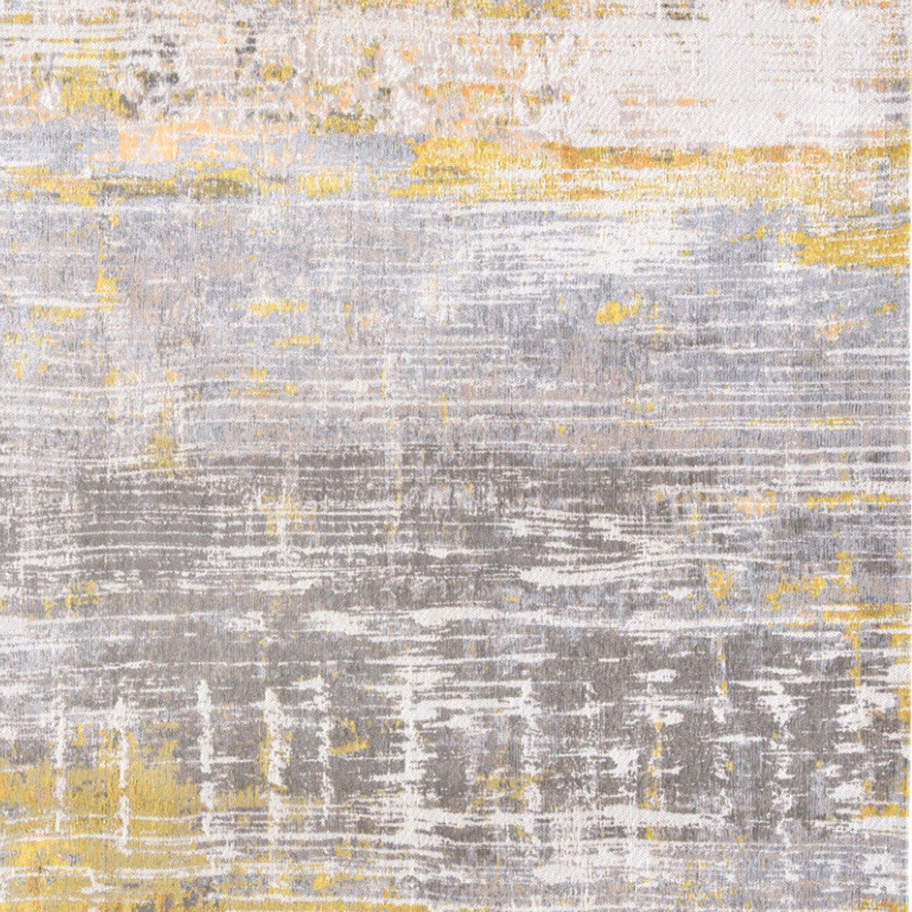7 x 9 Gray & Yellow Non Skid Rug