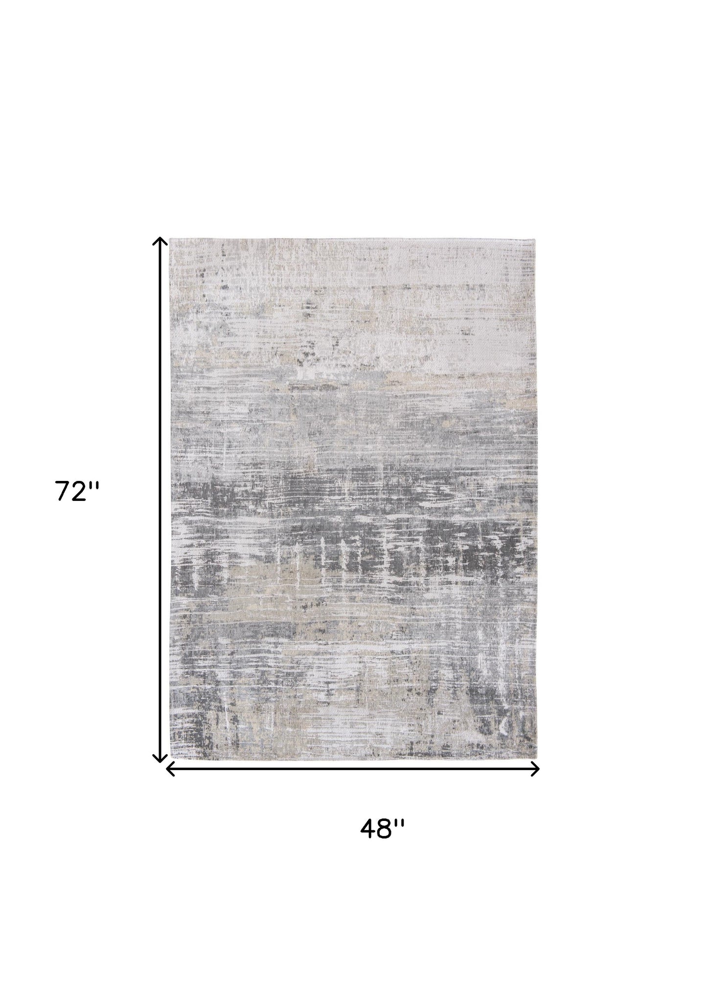 5 x 7 Gray & White Non Skid Rug