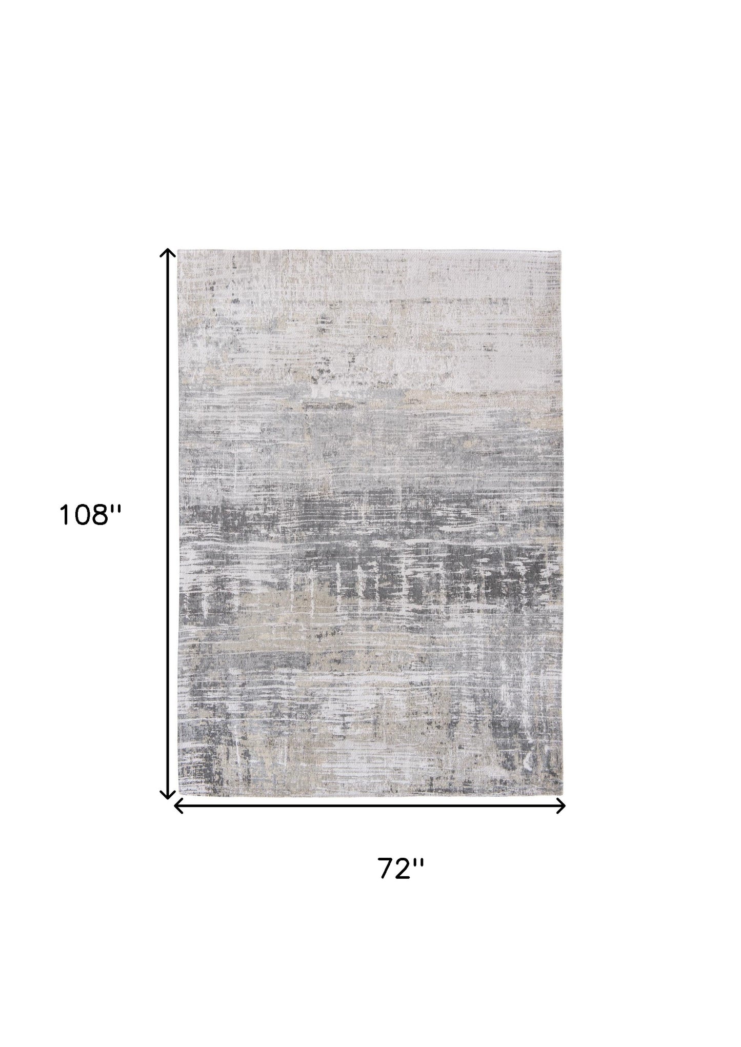 7 x 9 Gray & White Non Skid Rug