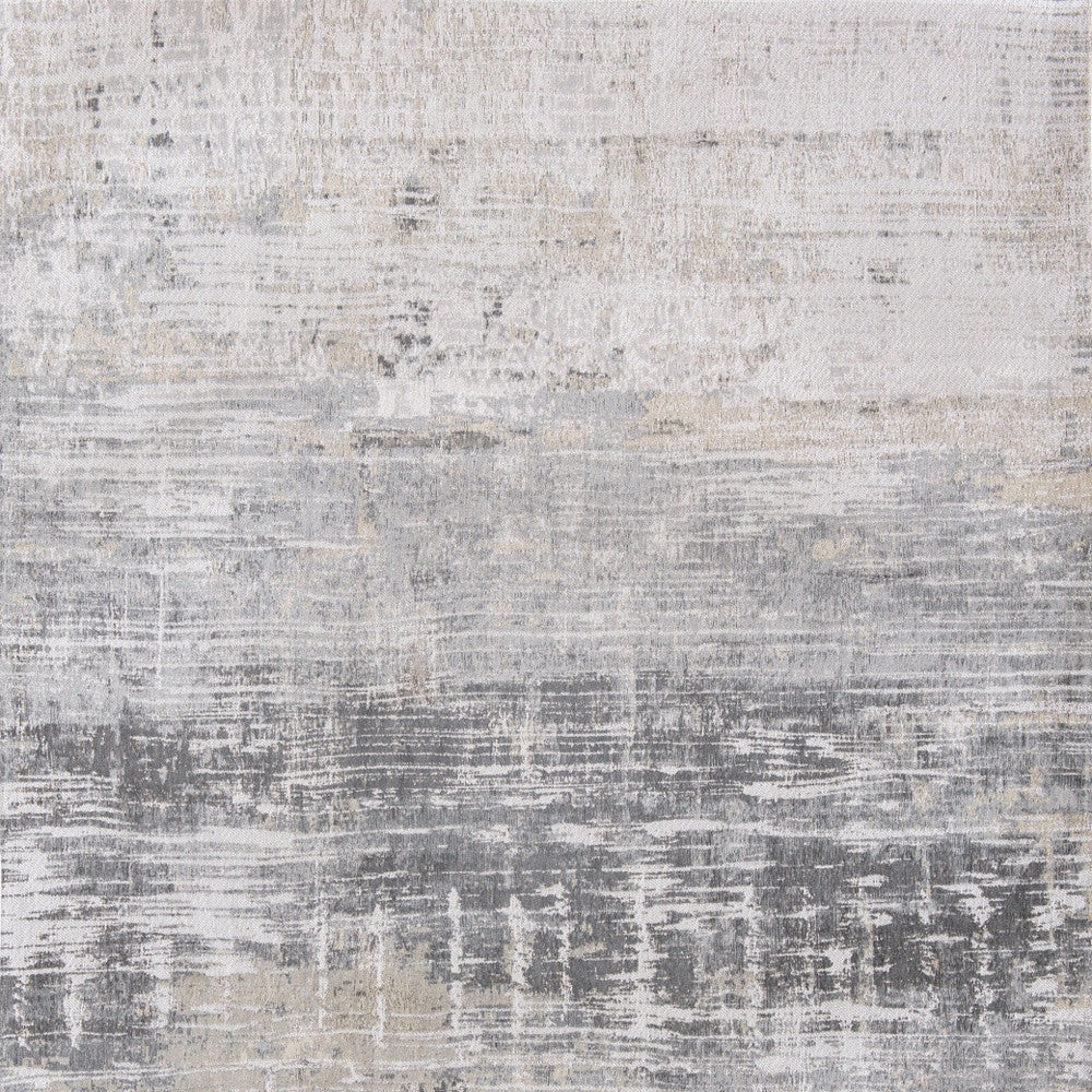 7 x 9 Gray & White Non Skid Rug