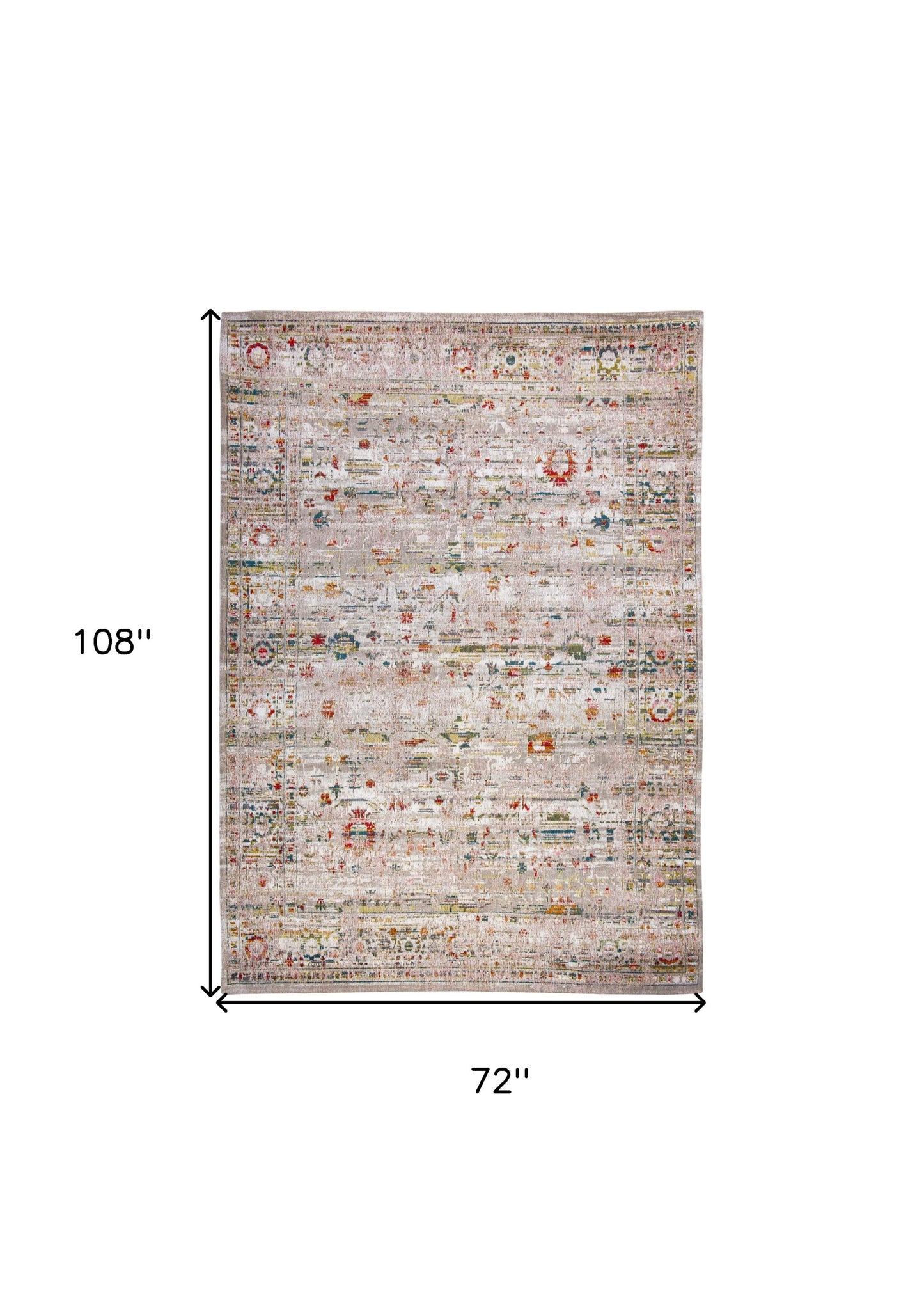 7 x 9 White Oriental Non Skid Rug