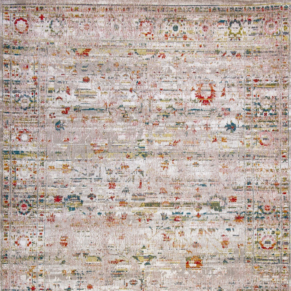 7 x 9 White Oriental Non Skid Rug