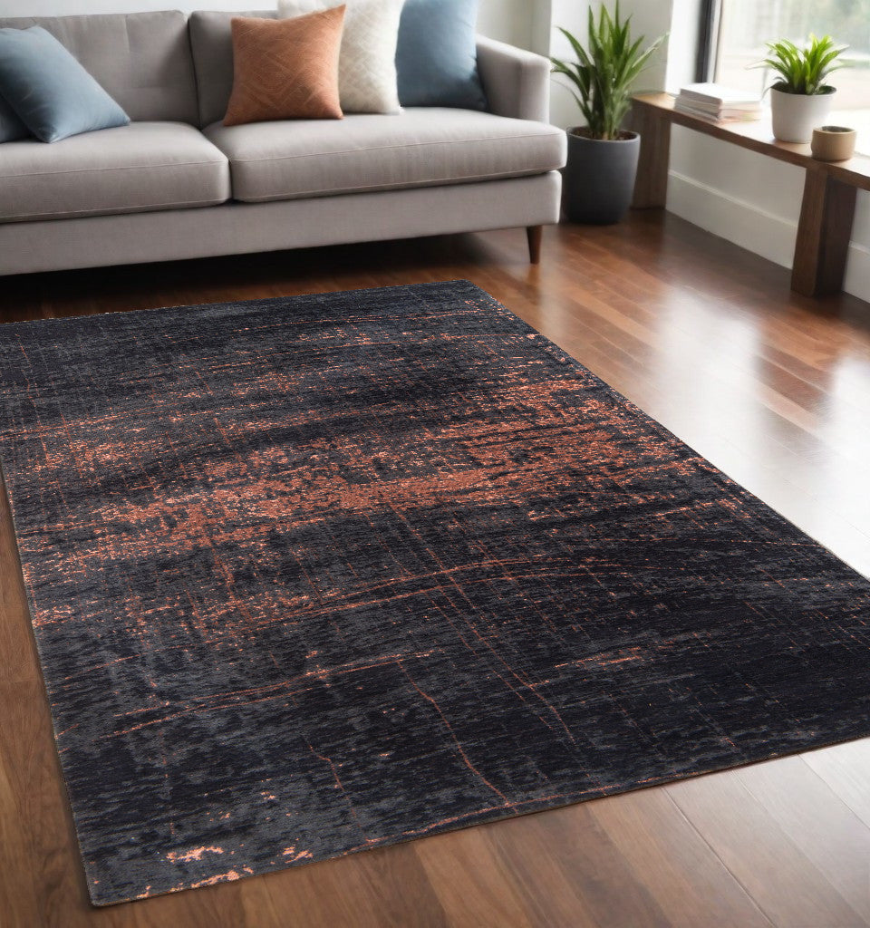 5 x 7 Black & Gold Non Skid Rug