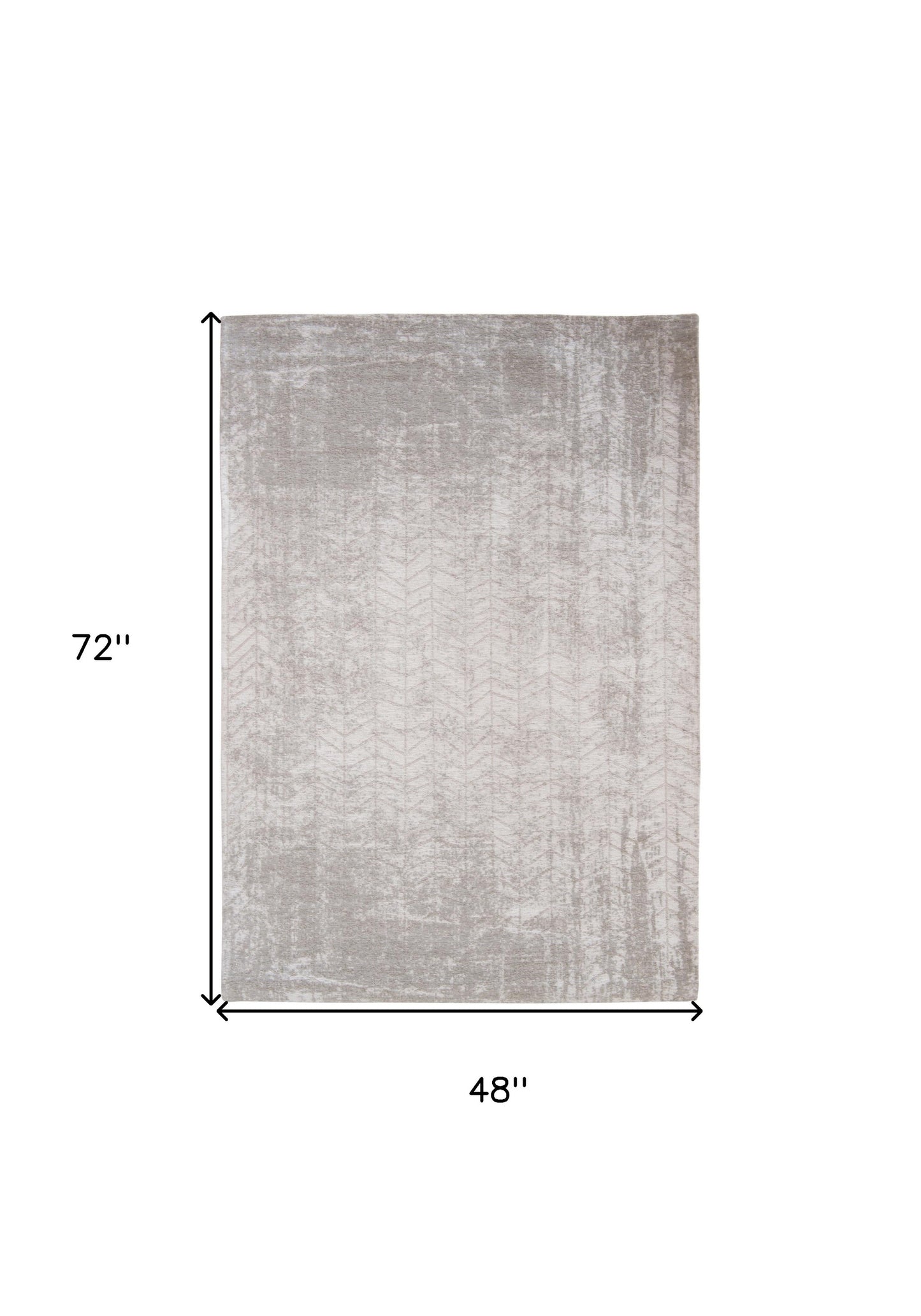 5 x 7 Gray & White Chevron Non Skid Rug