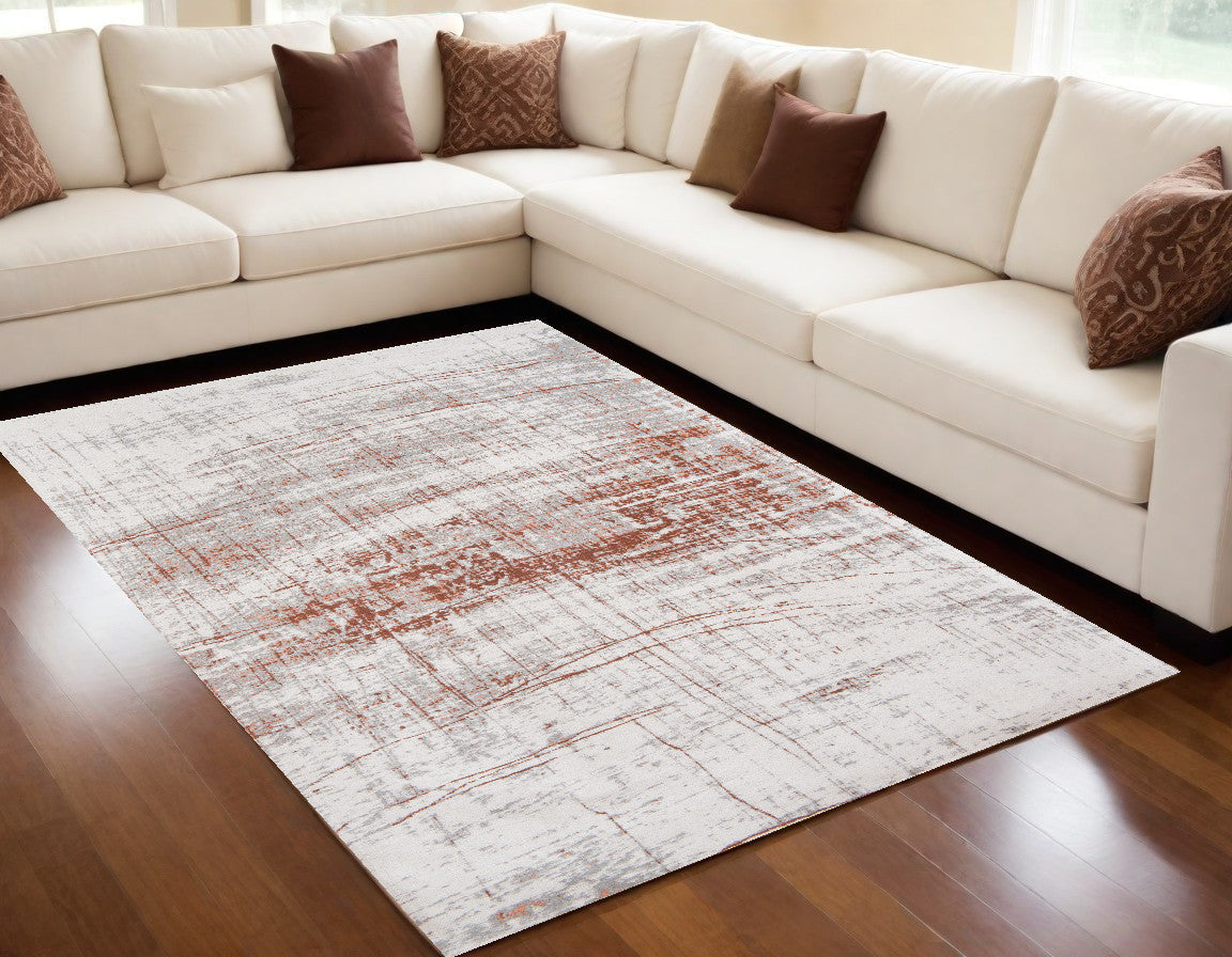 5 x 7 Gray & Yellow Non Skid Rug