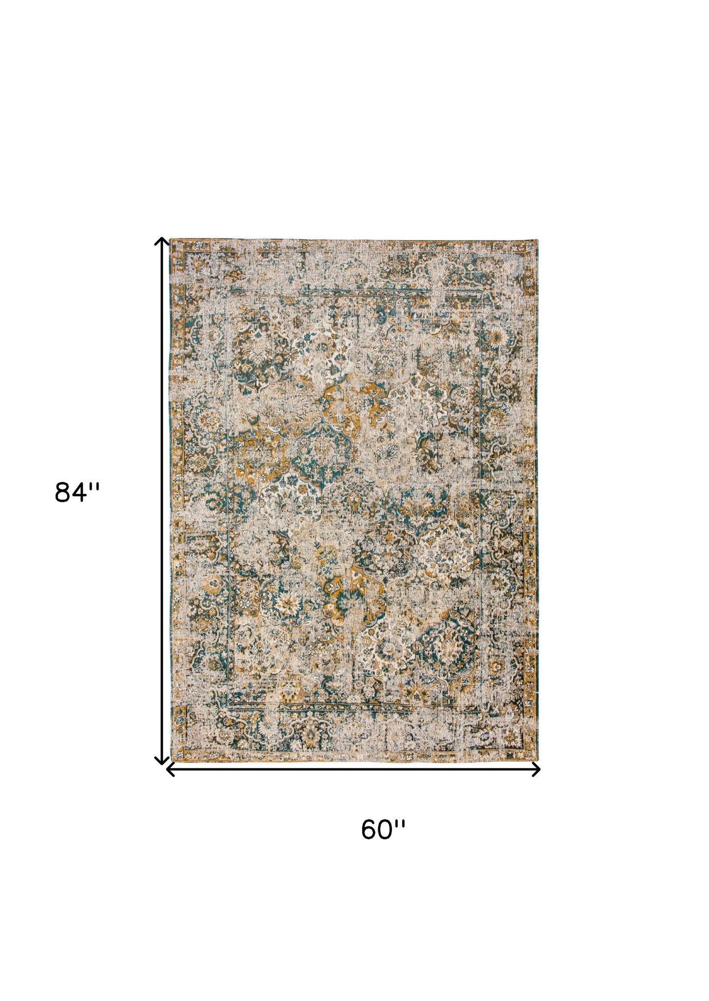 6 x 8 Blue & Green Non Skid Rug