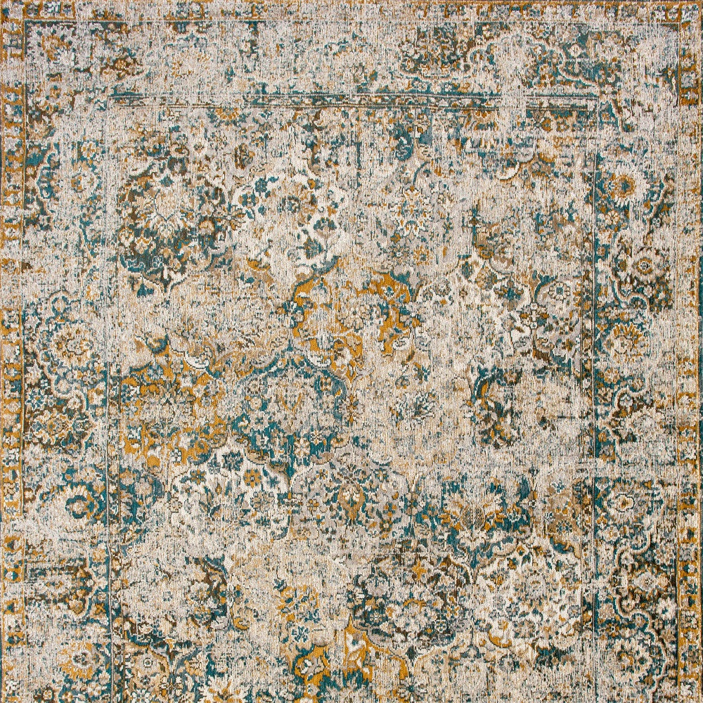 6 x 8 Blue & Green Non Skid Rug